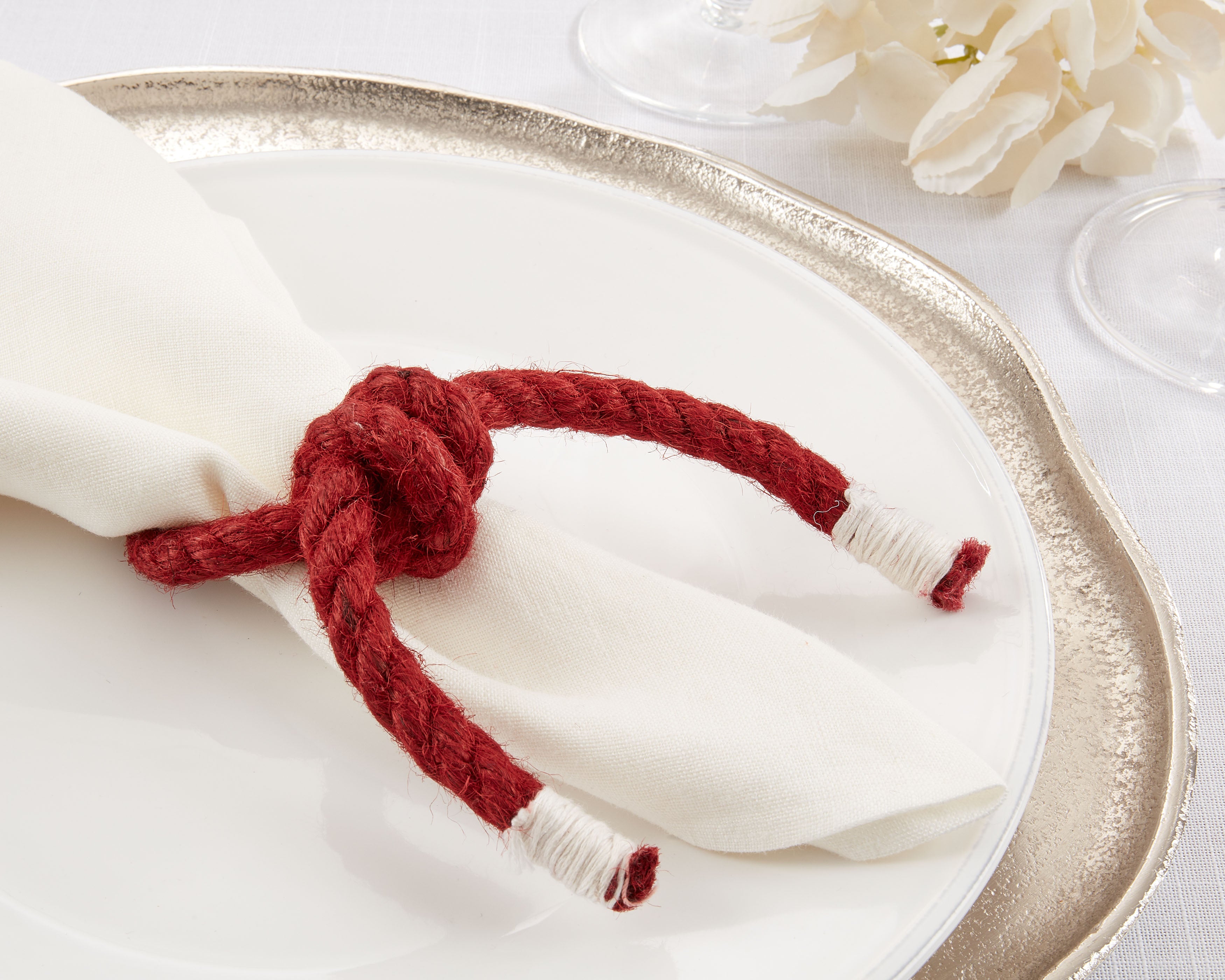 Knotted Rope Napkin Ring, Set of 4
