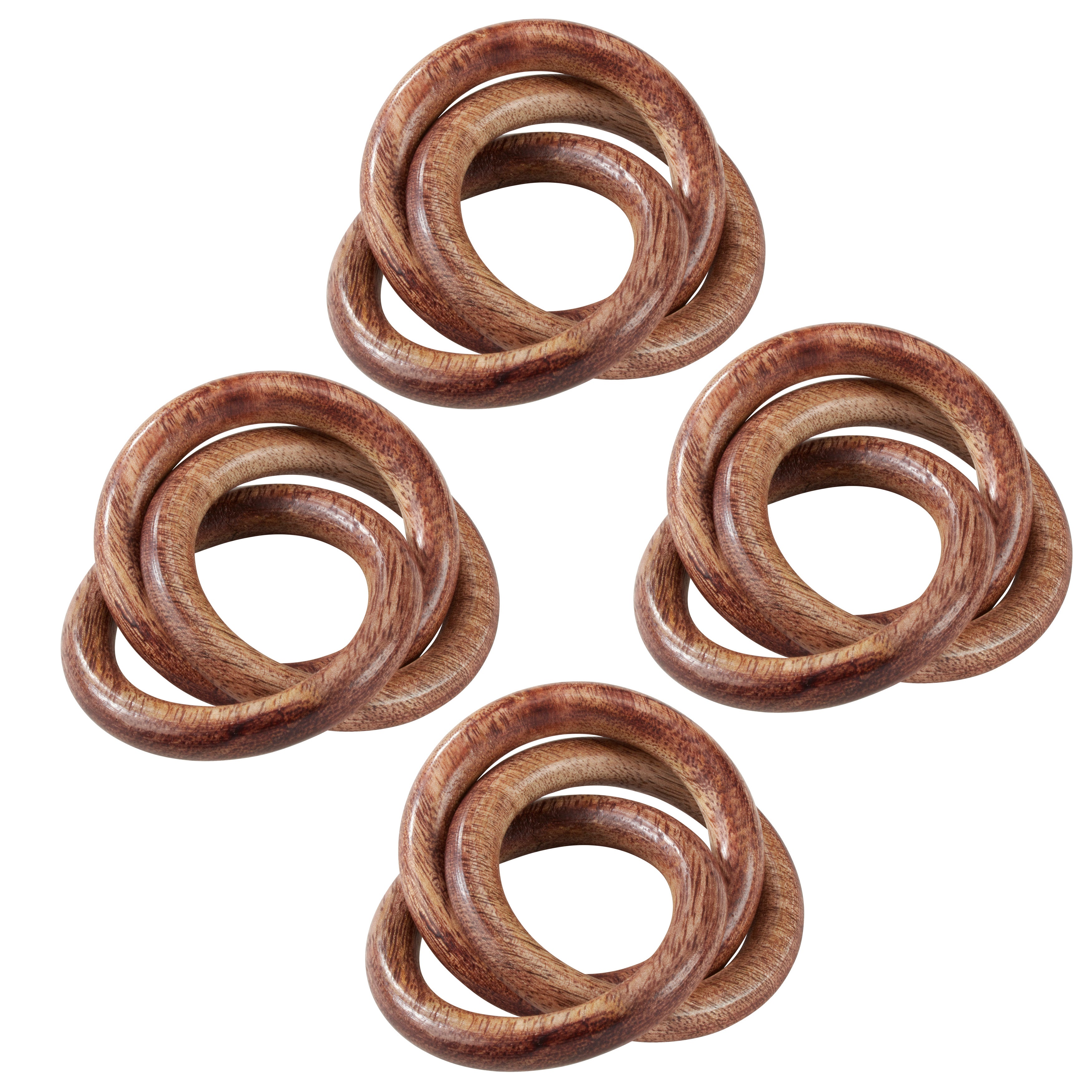 Wooden Interlock Napkin Ring, Set of 4