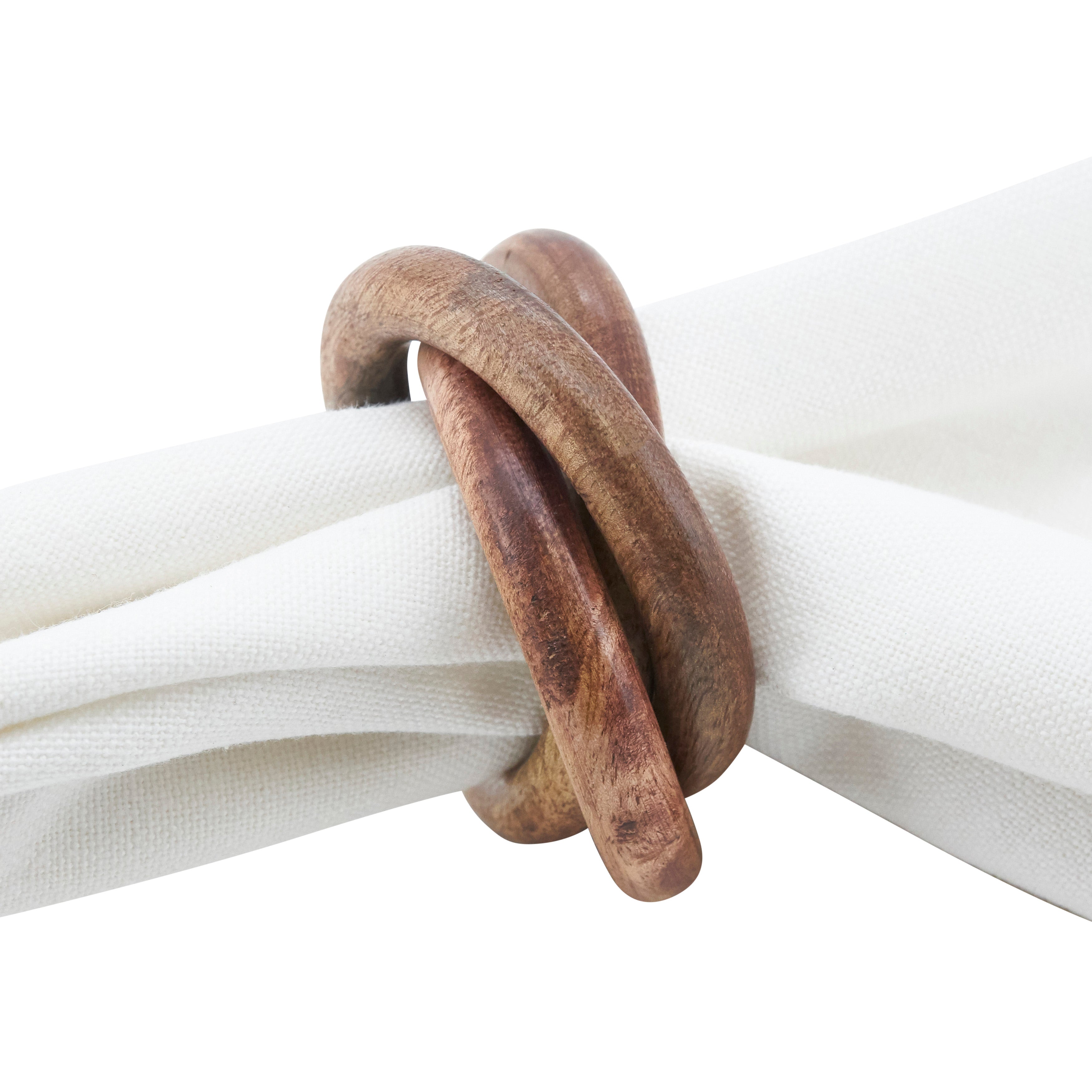 Wooden Interlock Napkin Ring, Set of 4