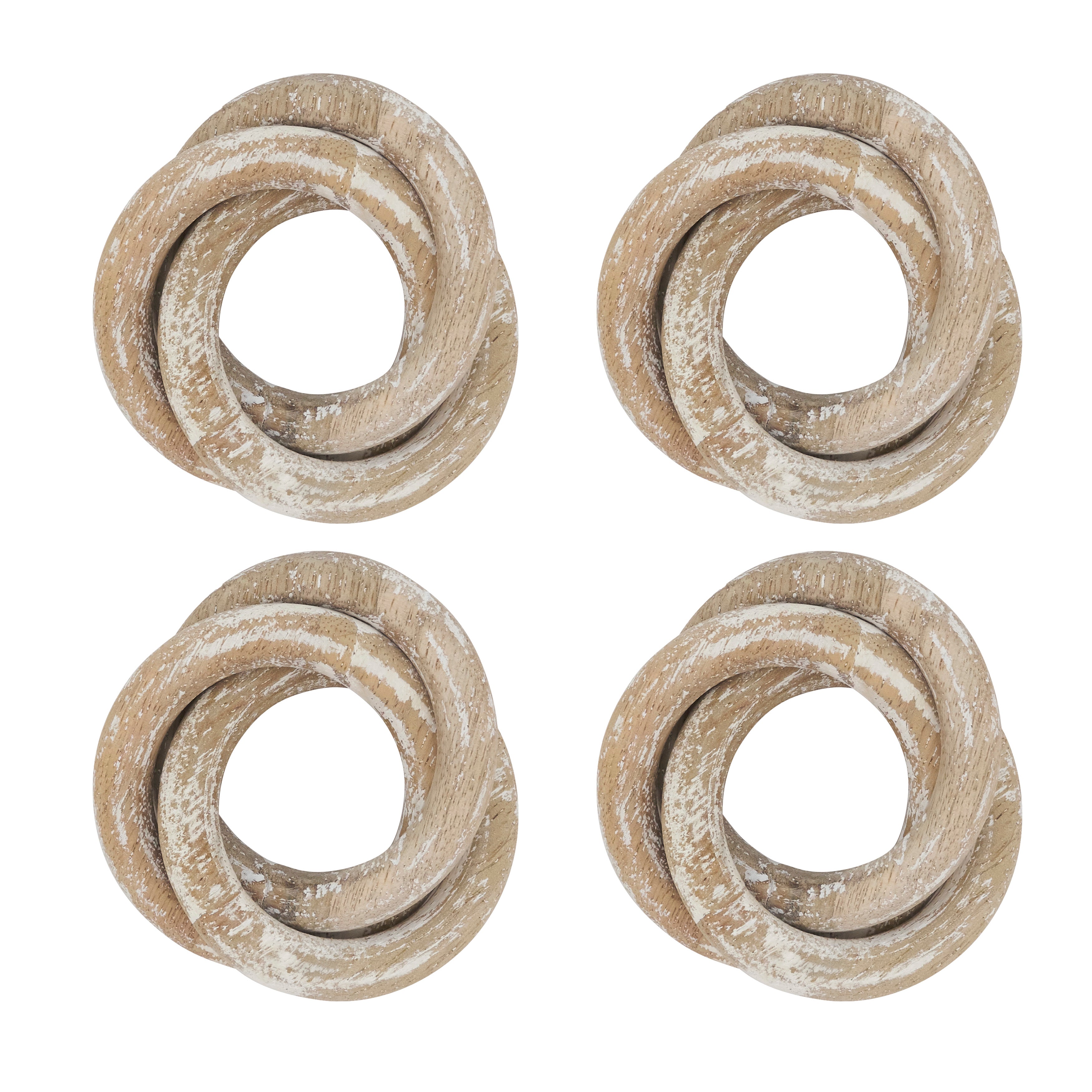 Wooden Interlock Napkin Ring, Set of 4