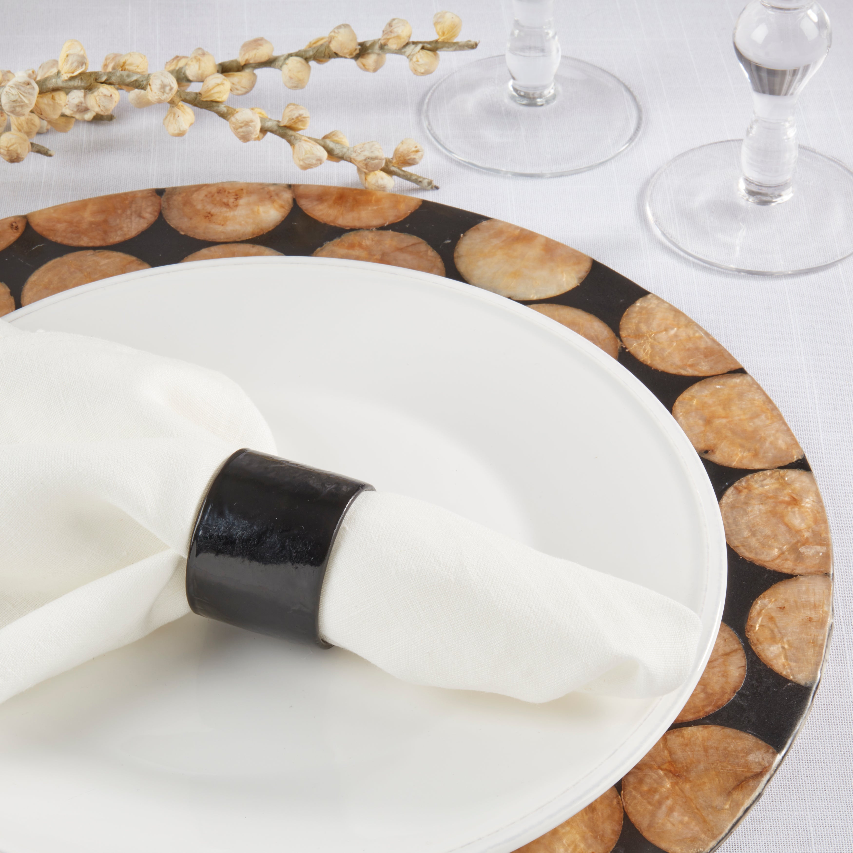Radiant Capiz Napkin Ring, Set of 4