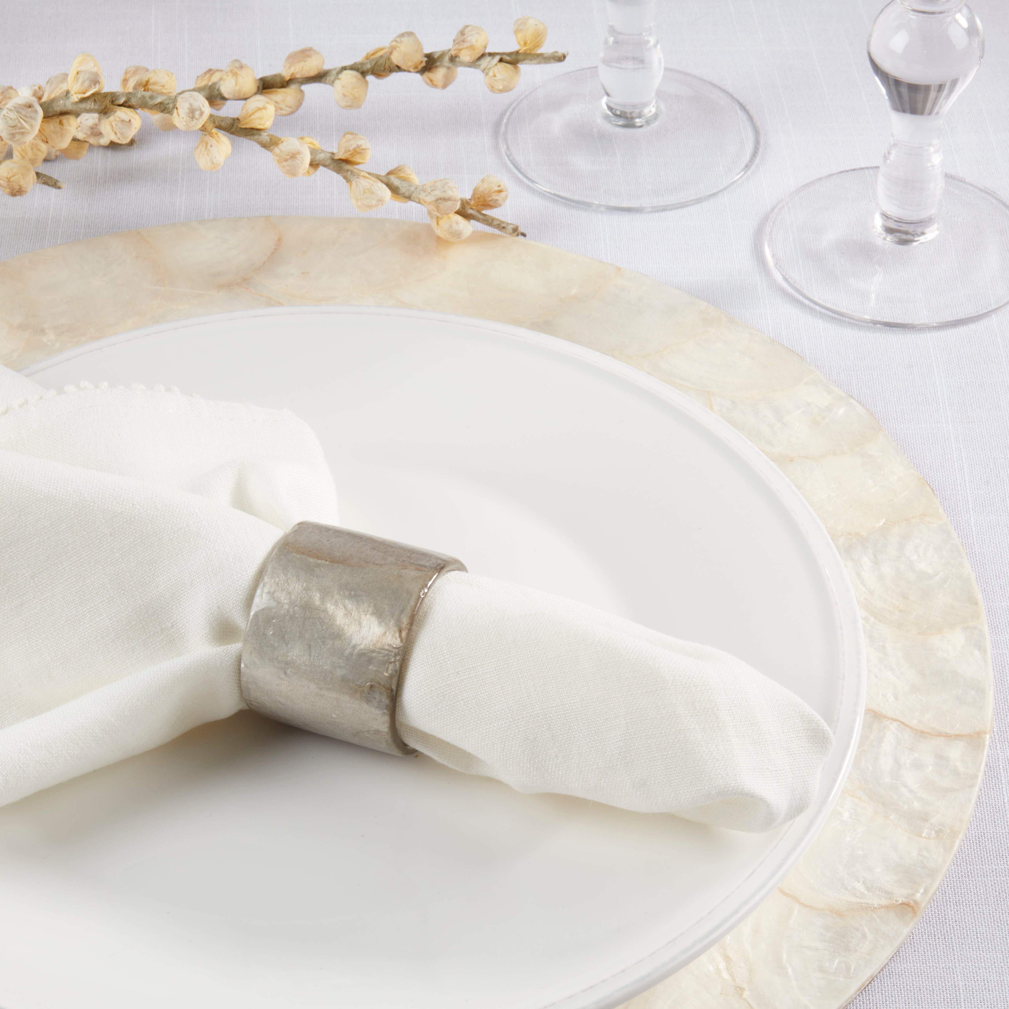 Radiant Capiz Napkin Ring, Set of 4