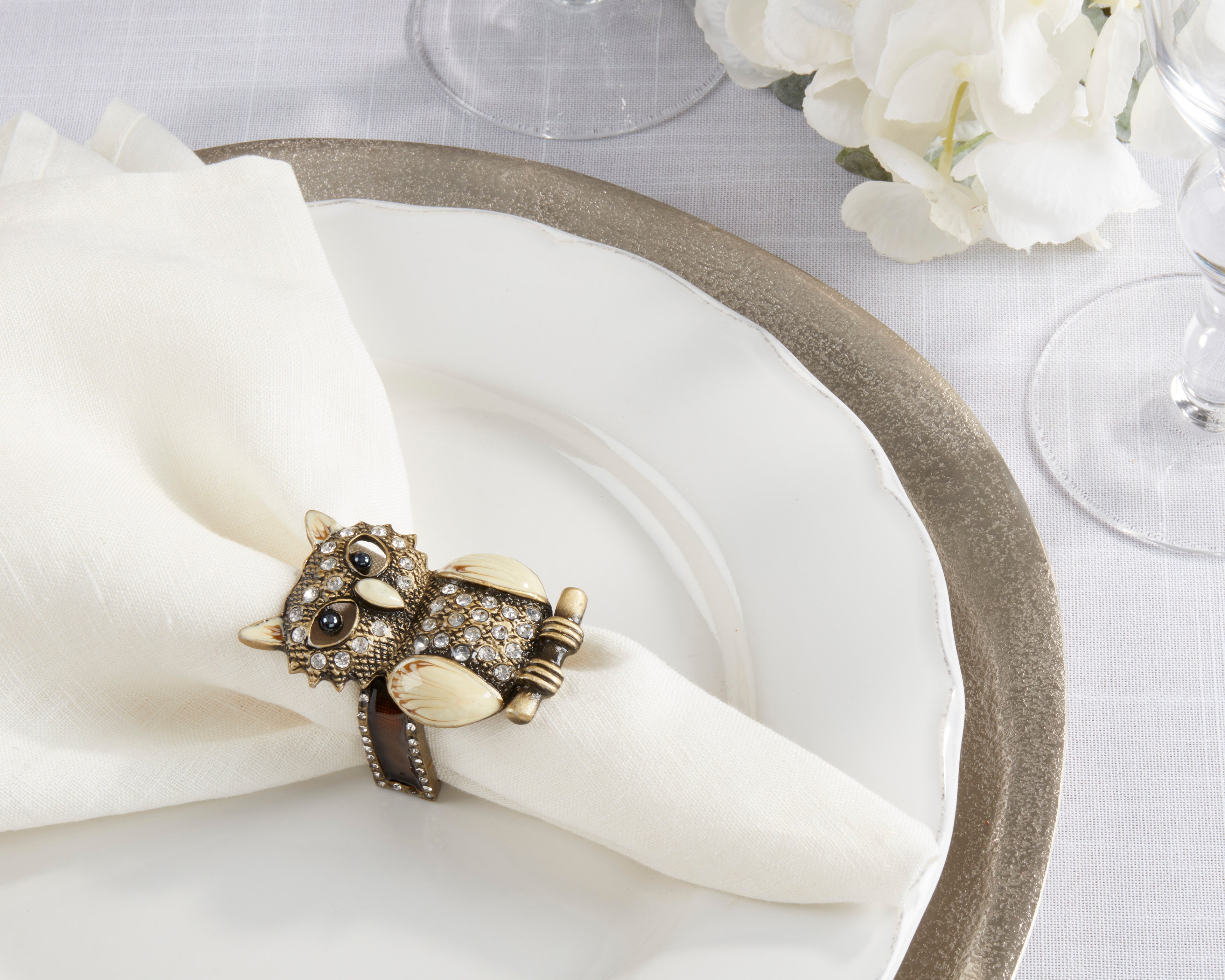 Owl Napkin Ring, Set of 4