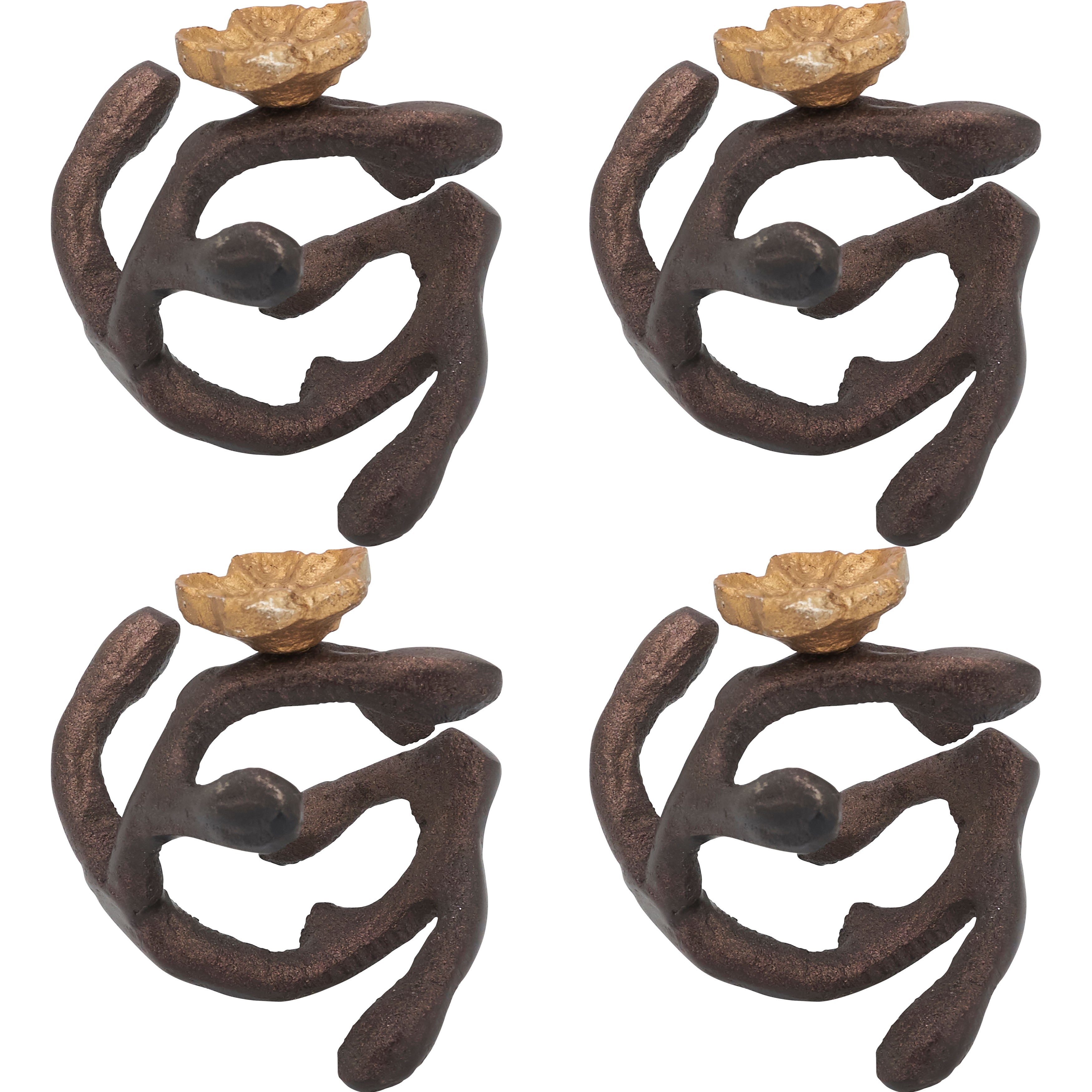 Orchid Twigs Napkin Ring, Set of 4