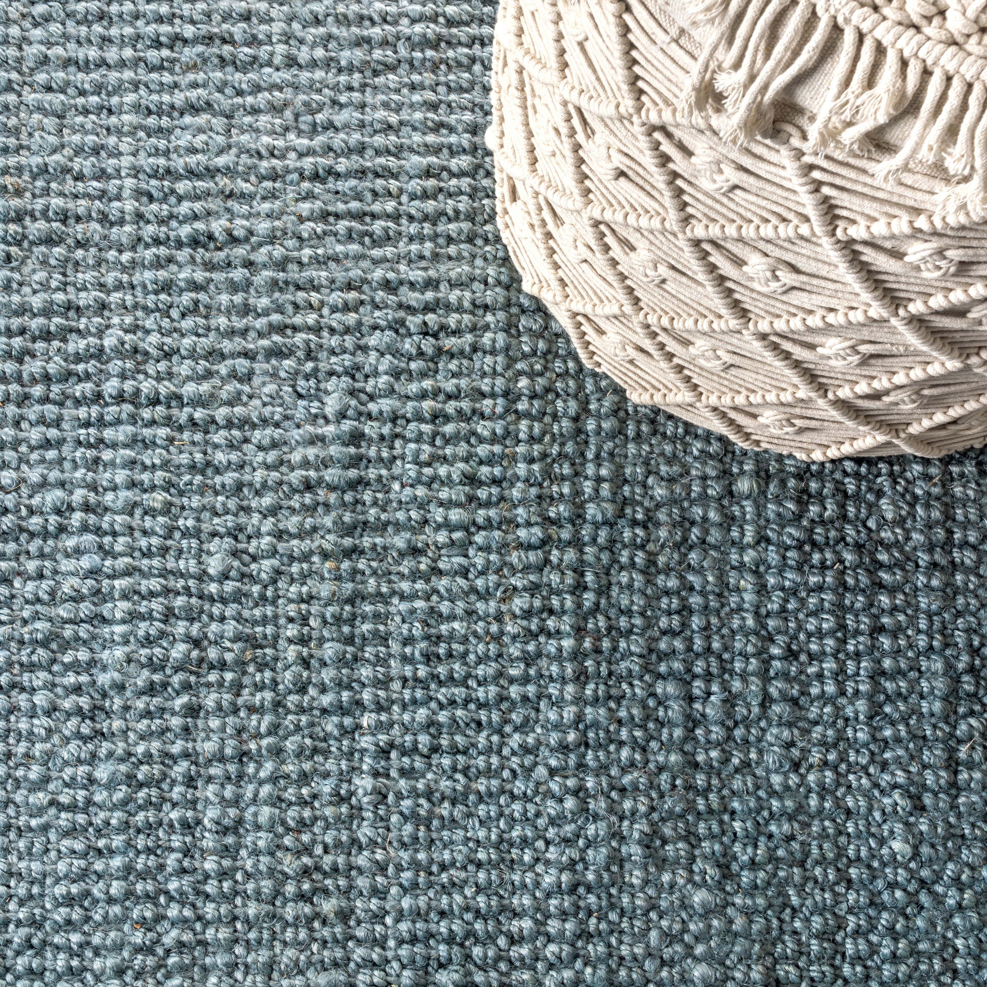 Pata Hand Woven Chunky Jute with Fringe Area Rug