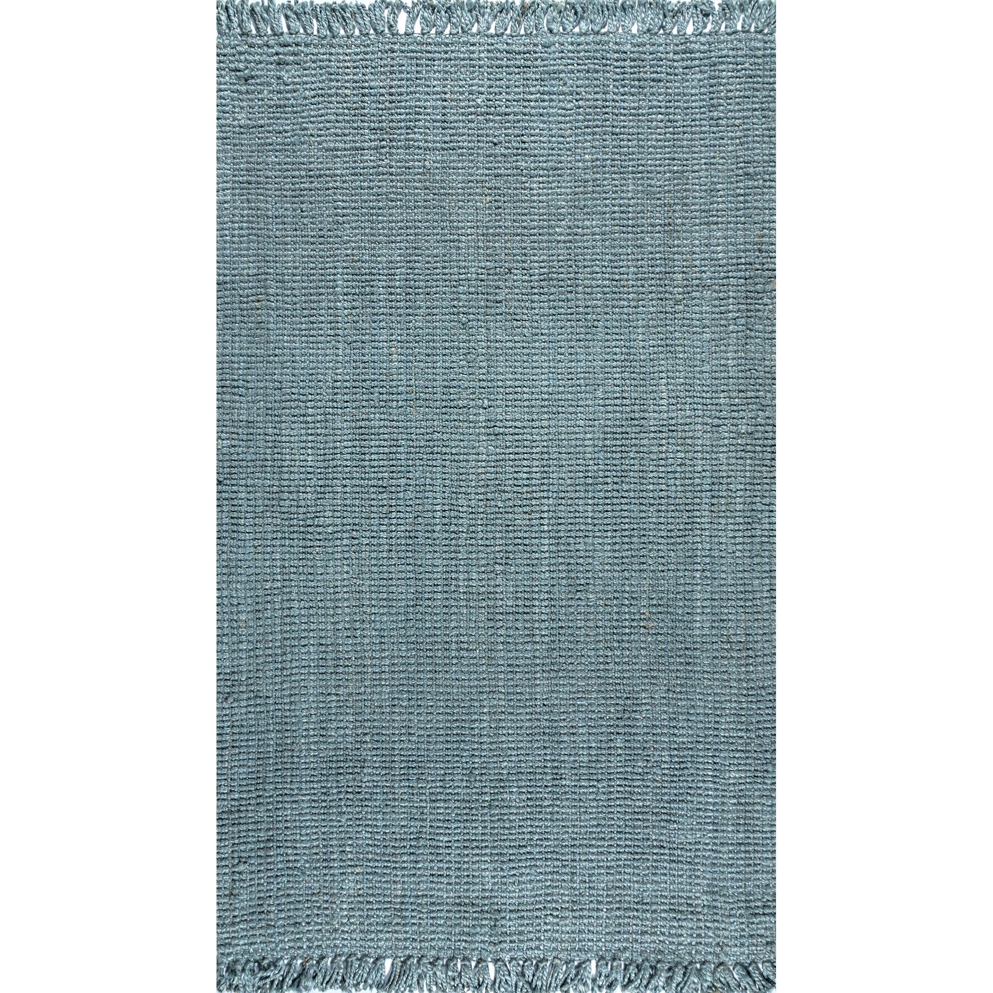 Pata Hand Woven Chunky Jute with Fringe Area Rug