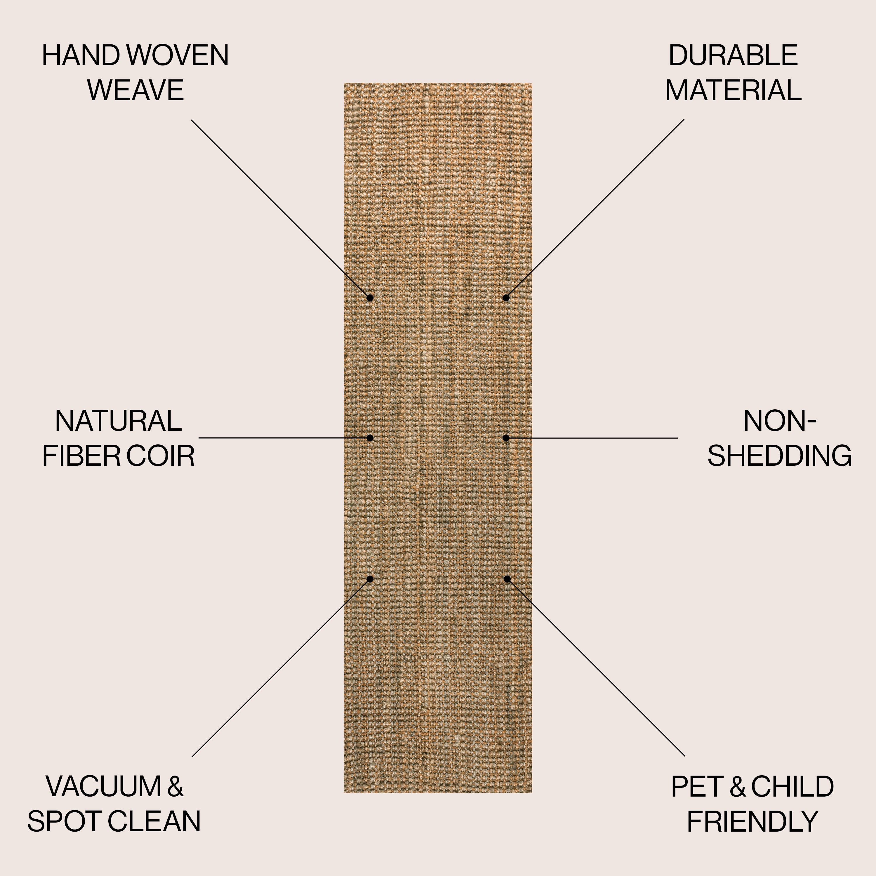 Biot Traditional Rustic Handwoven Jute Solid Area Rug