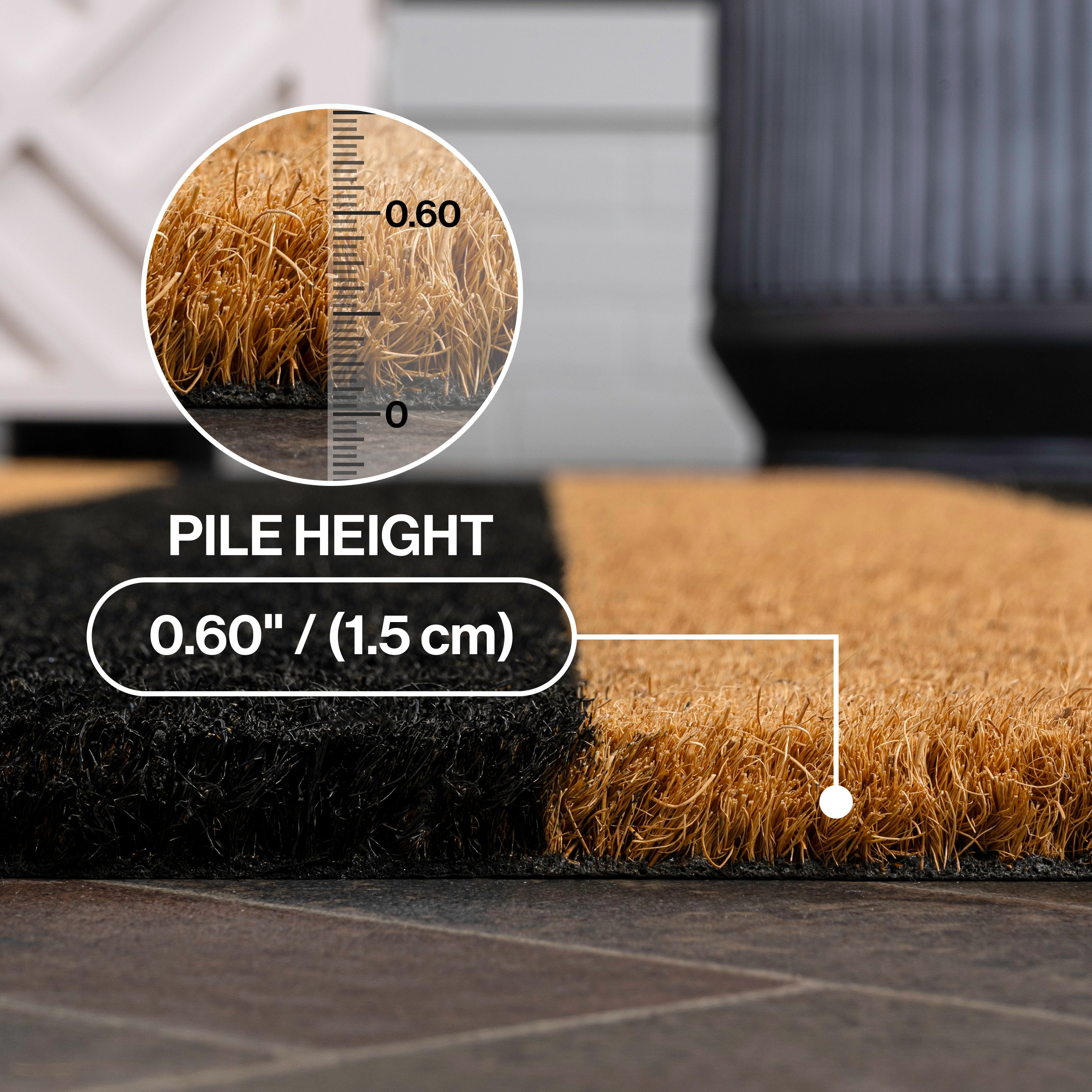 Sutton Modern Coastal Striped Coir Indoor/Outdoor Doormat