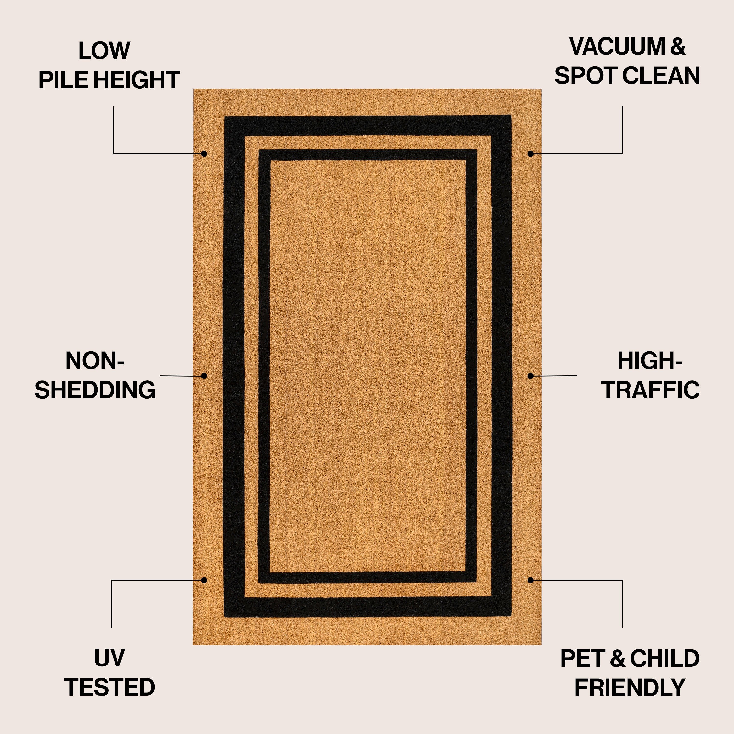 Blaire Modern Classic Double Border Indoor/Outdoor Doormat