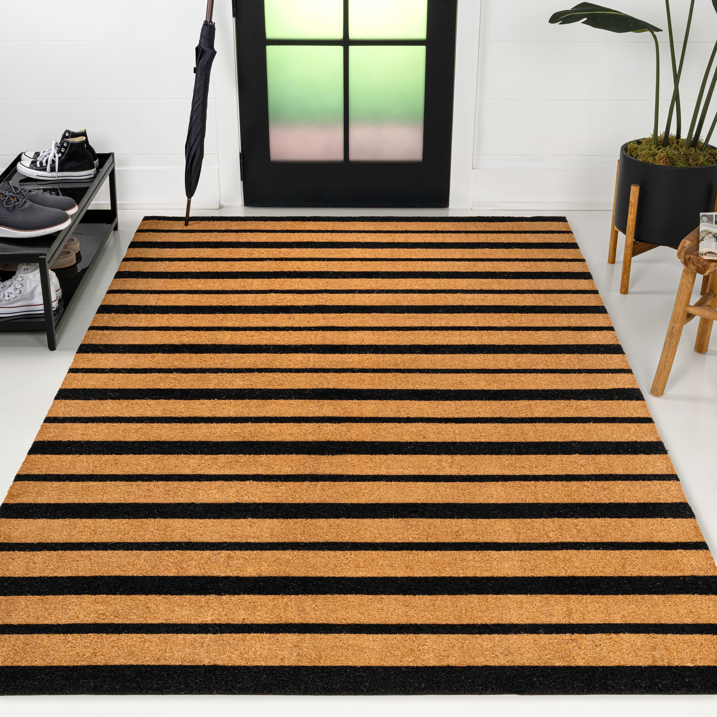 Hadley Modern Classic Ticking Stripe Coir Indoor/Outdoor Doormat