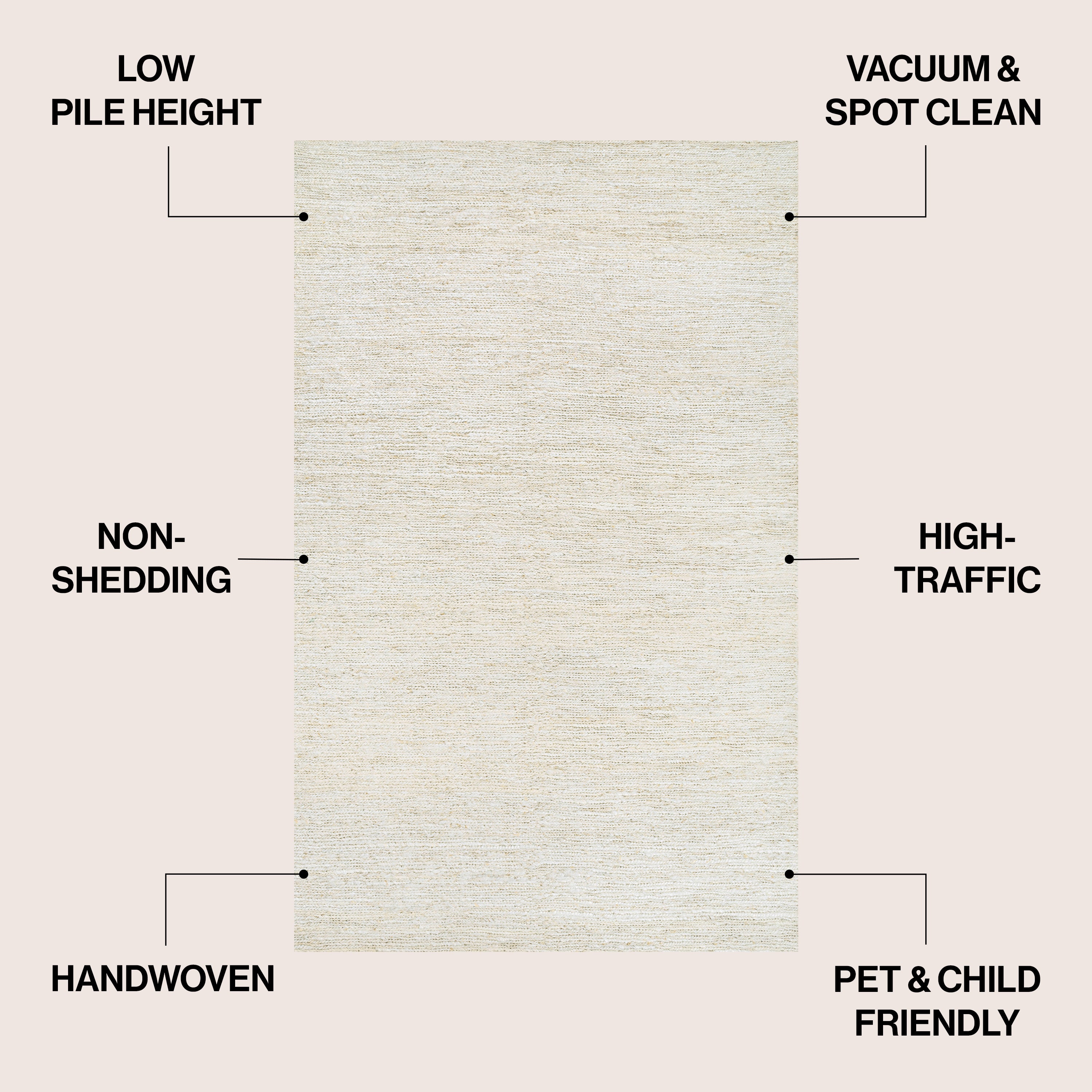 Griffin Rustic Farmhouse Woven Jute Solid Area Rug