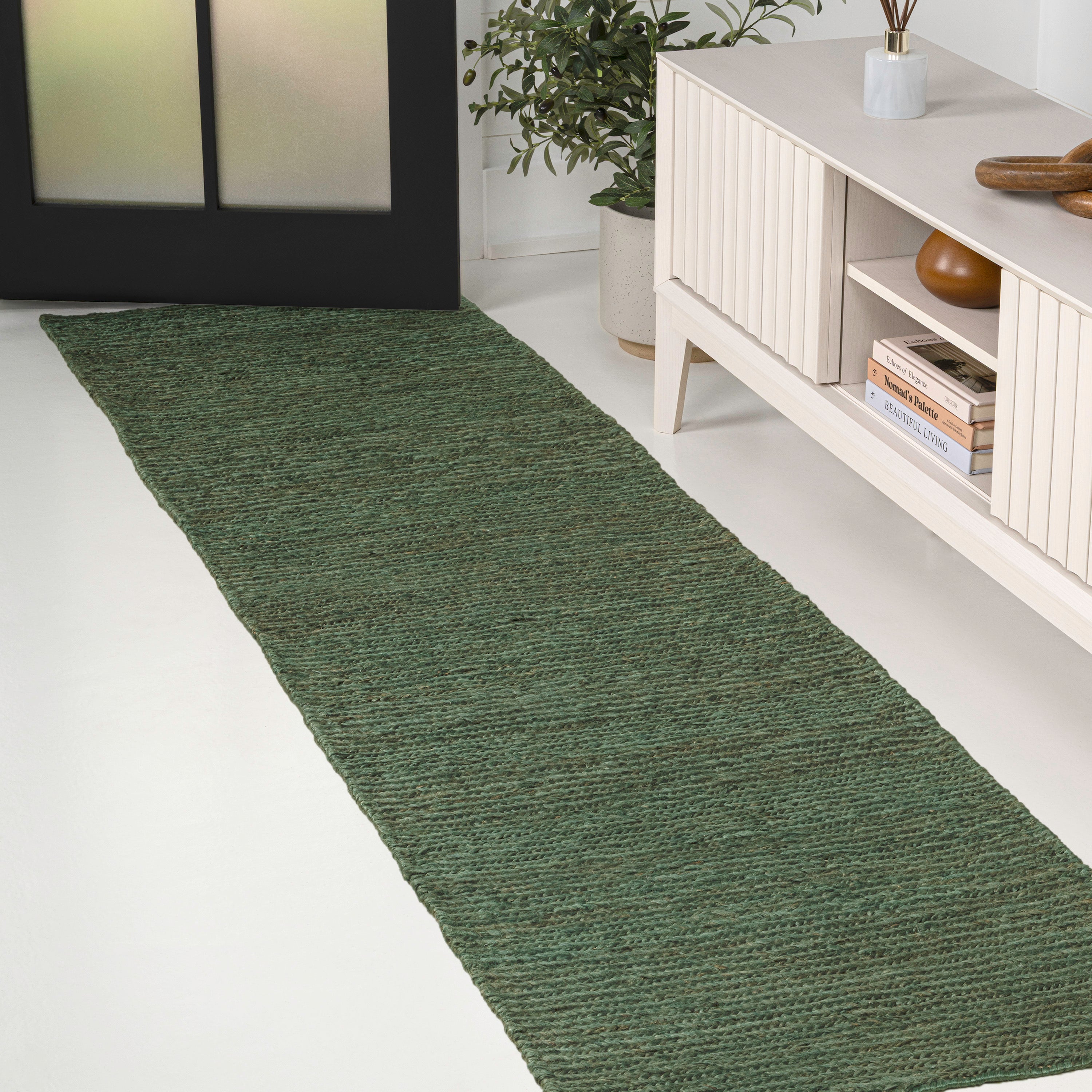 Griffin Rustic Farmhouse Woven Jute Solid Area Rug