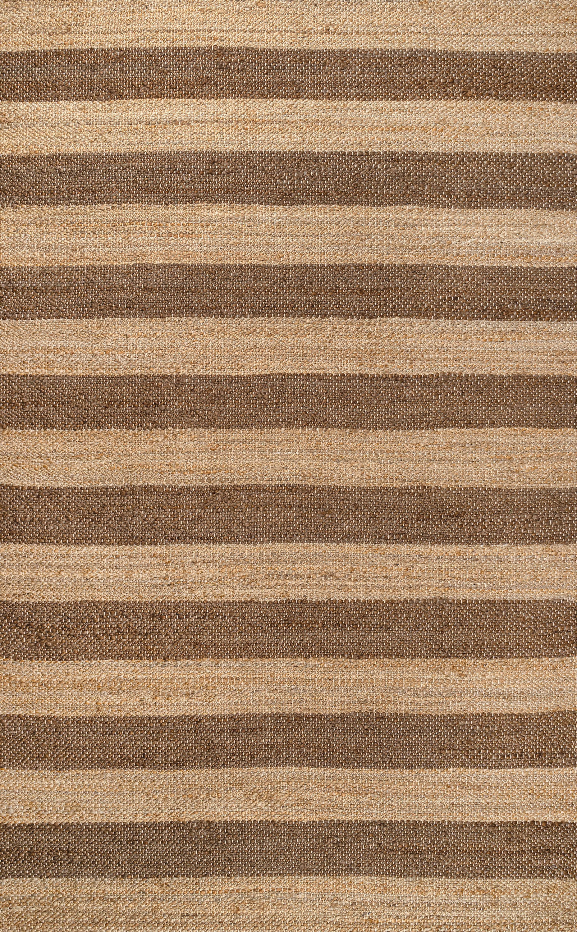 Jayden Rustic Farmhouse Woven Jute Stripe Area Rug