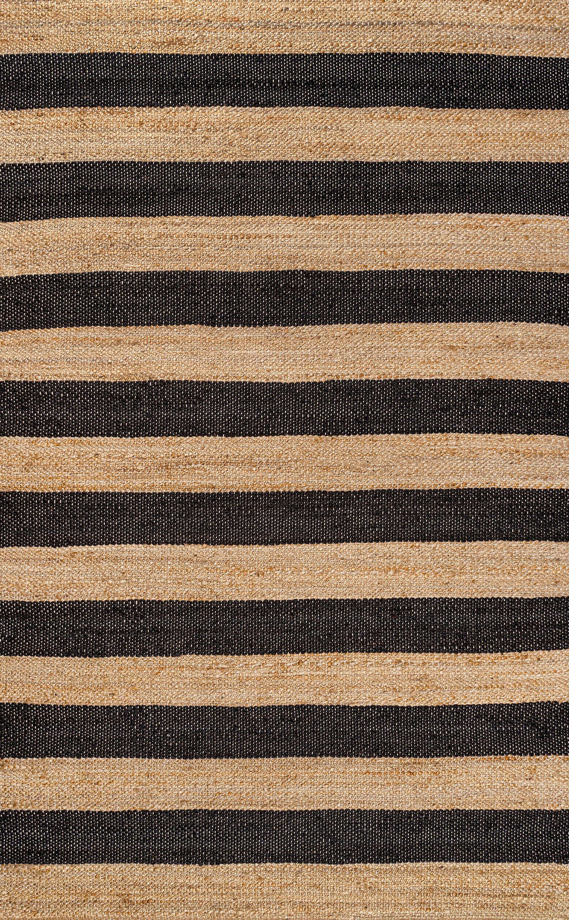 Jayden Rustic Farmhouse Woven Jute Stripe Area Rug