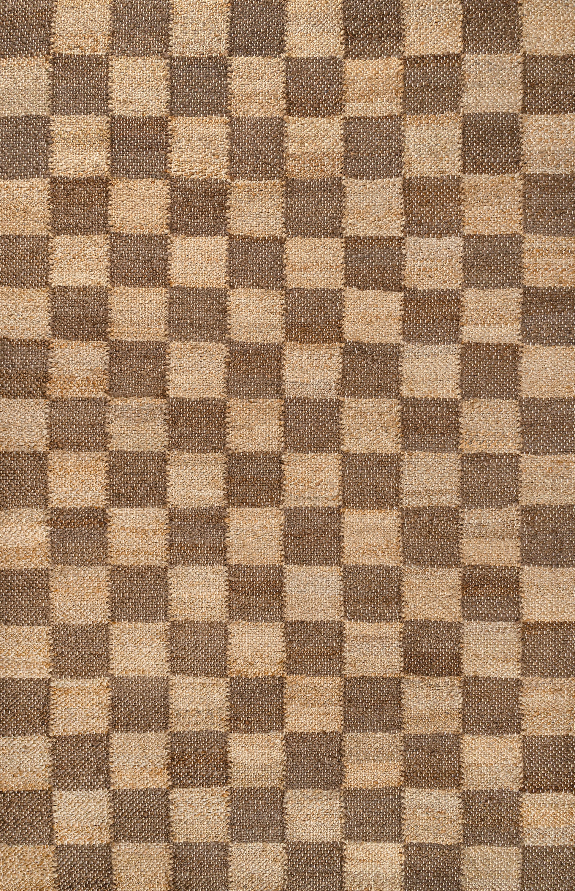 Theo Modern Farmhouse Woven Jute Checkerboard Area Rug