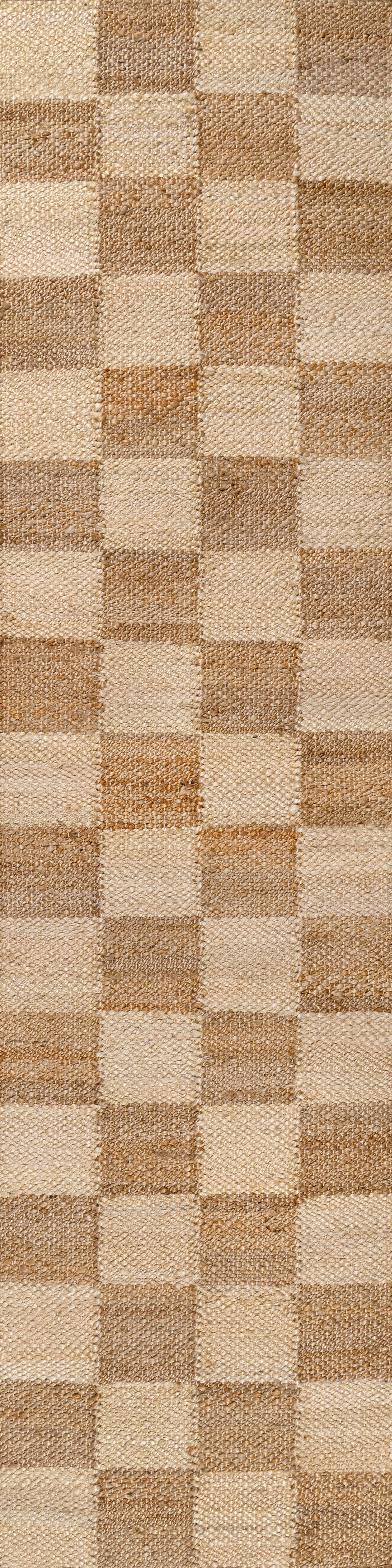 Theo Modern Farmhouse Woven Jute Checkerboard Area Rug