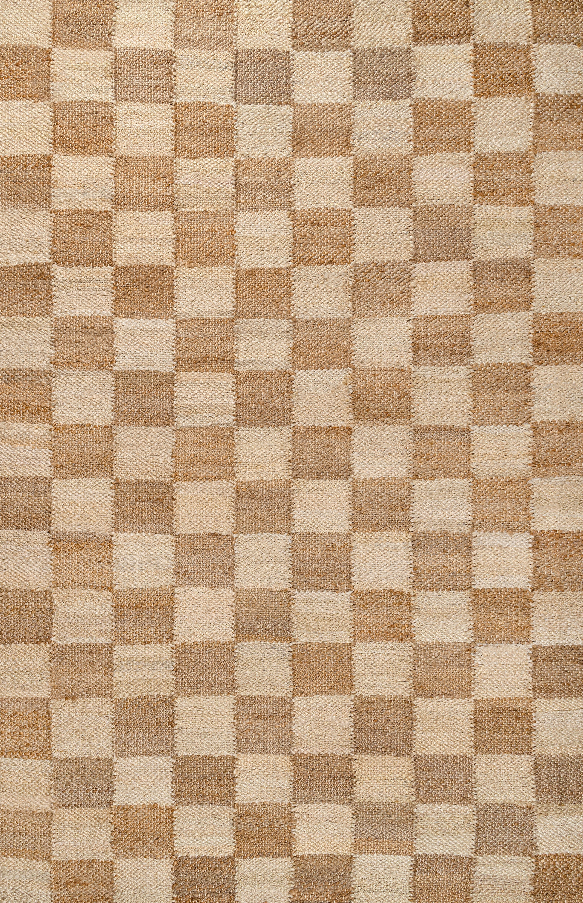 Theo Modern Farmhouse Woven Jute Checkerboard Area Rug
