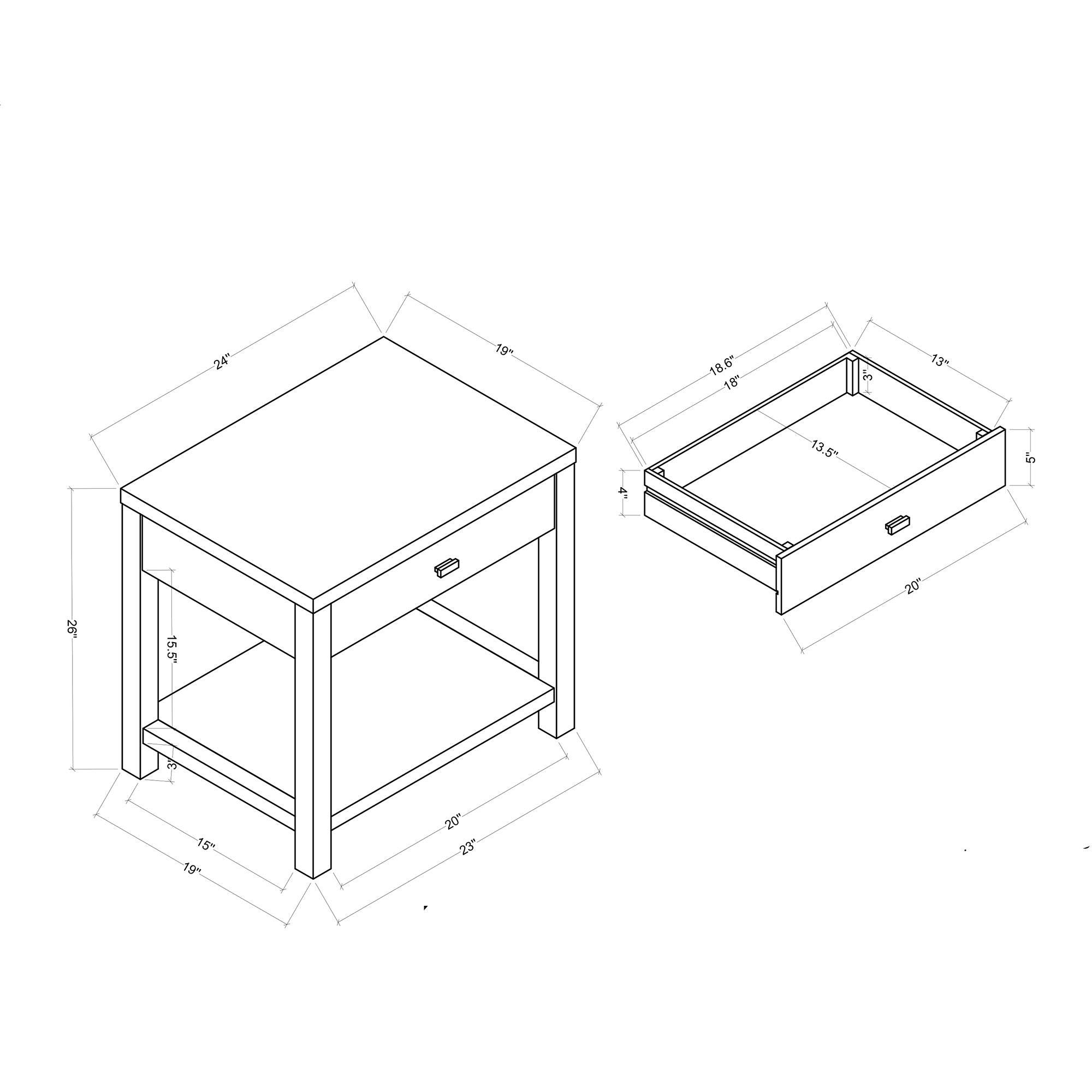 Gia Raffia Wrapped Nightstand