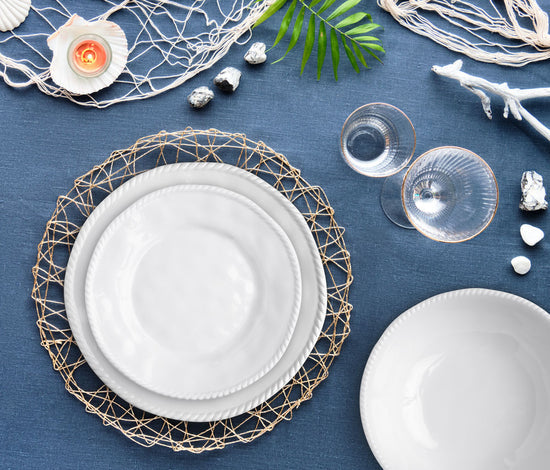Nautical White 8.5" Melamine Personal Bowl, Set of 4