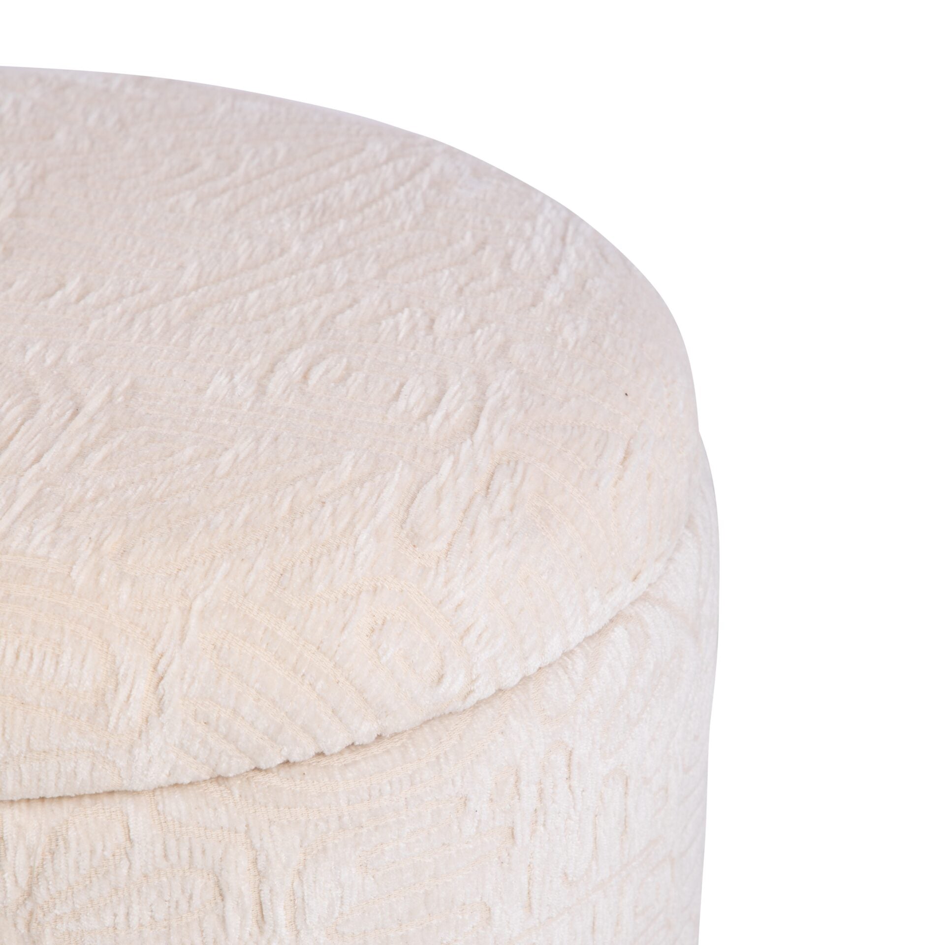 Ivory Symbol Handwoven Fabric Storage Ottoman