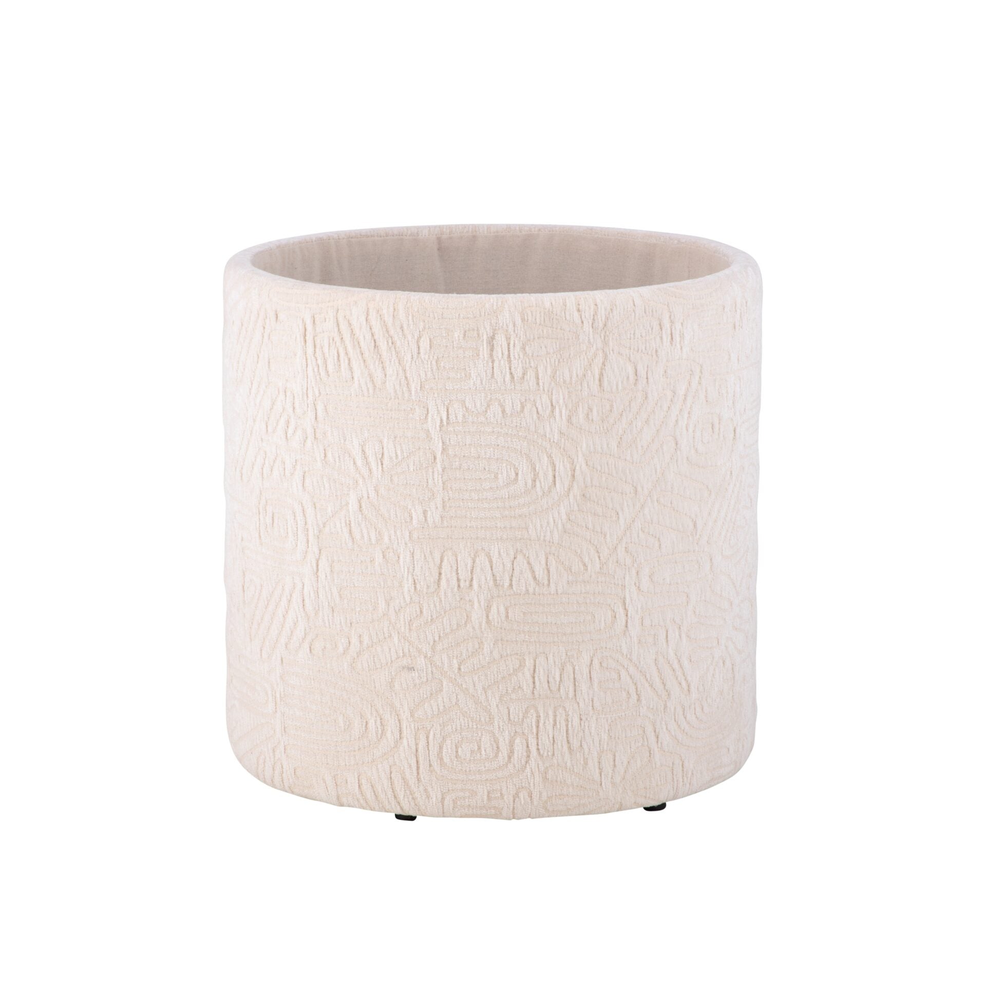 Ivory Symbol Handwoven Fabric Storage Ottoman