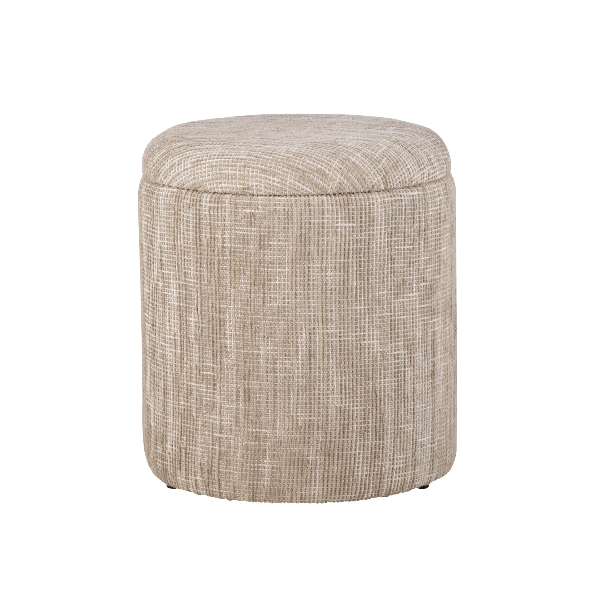 Natural Solid Handwoven Fabric Storage Ottoman