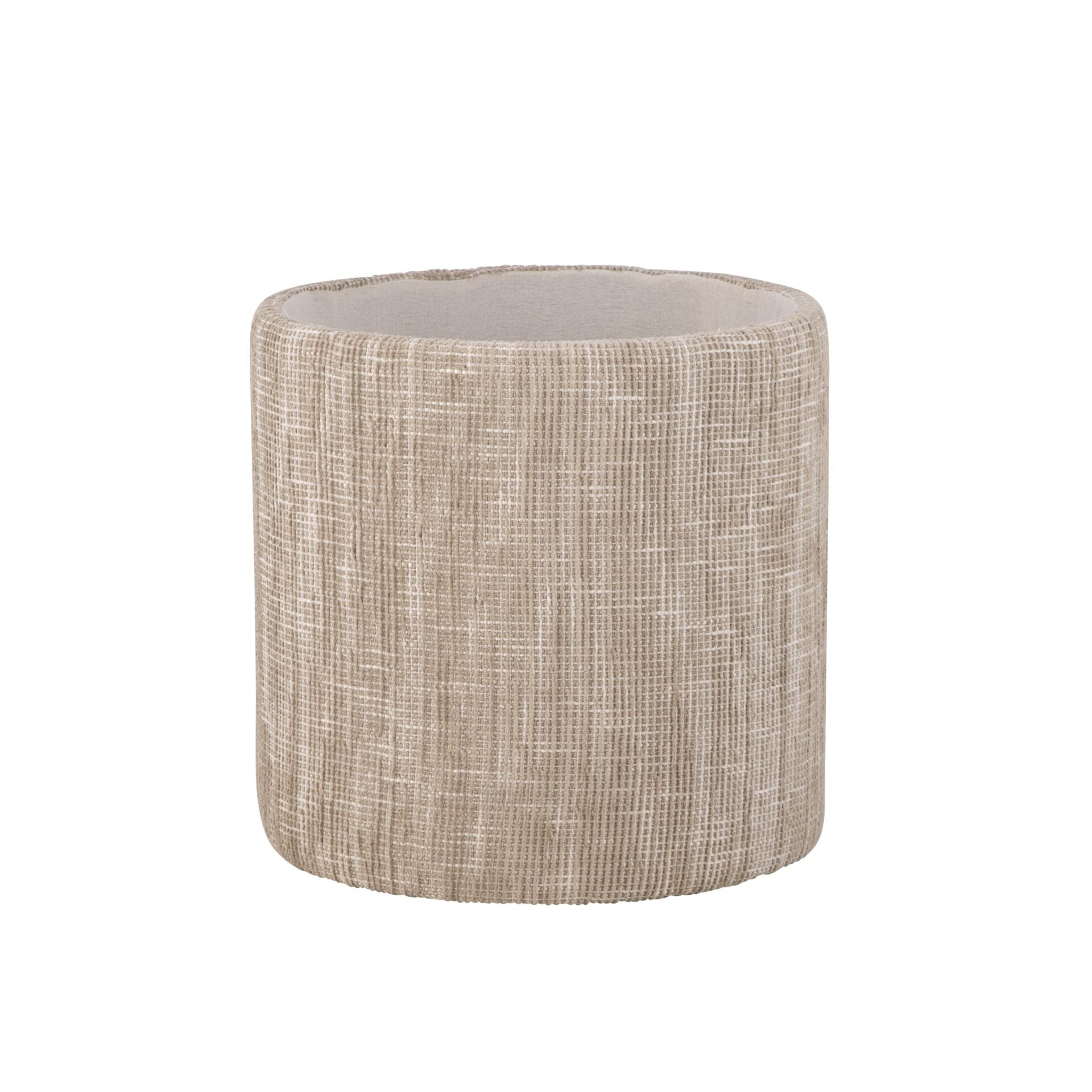 Natural Solid Handwoven Fabric Storage Ottoman