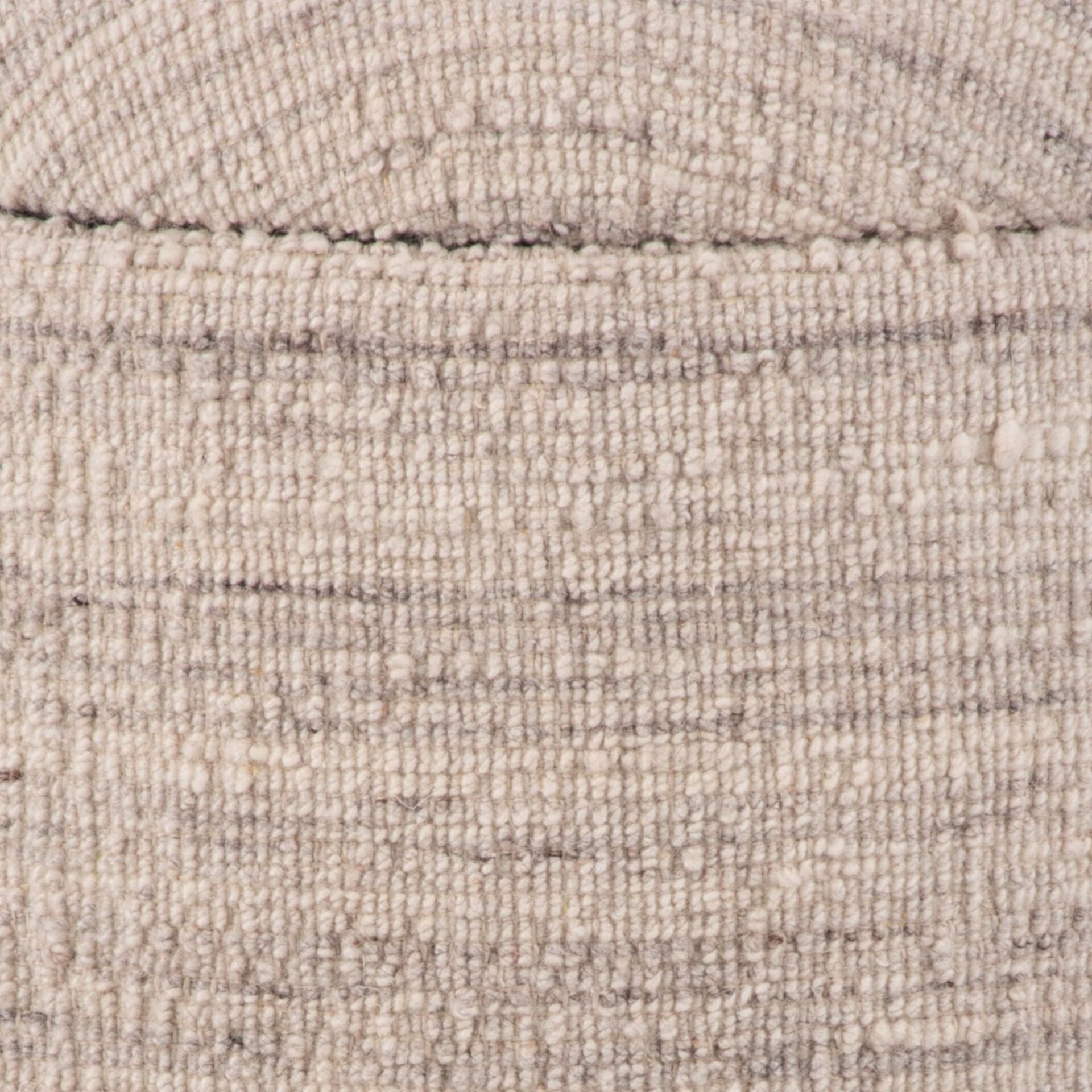 Natural Grey Solid Handwoven Storage Ottoman with Matte Black Metal Base