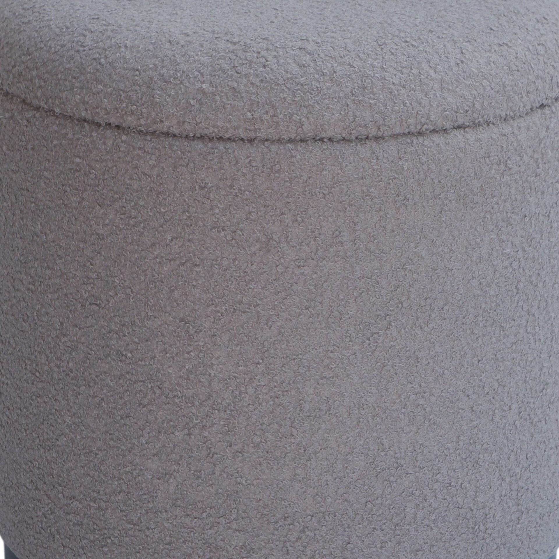 Silver Solid Handwoven Storage Ottoman with Matte Black Metal Base