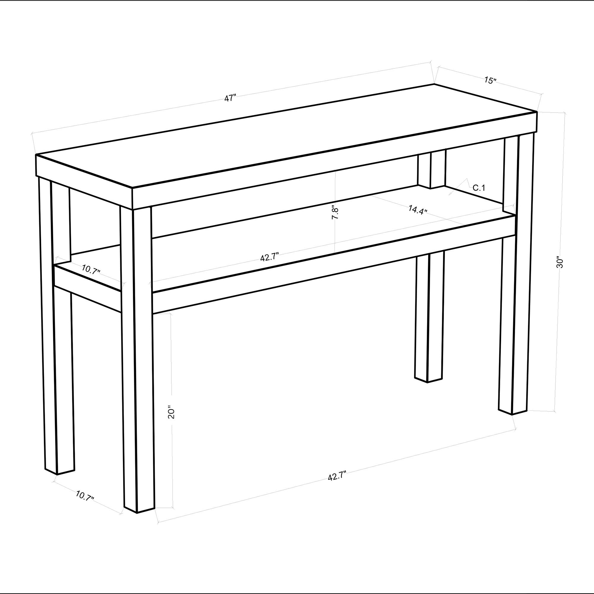 Gia Raffia Console Table, Navy
