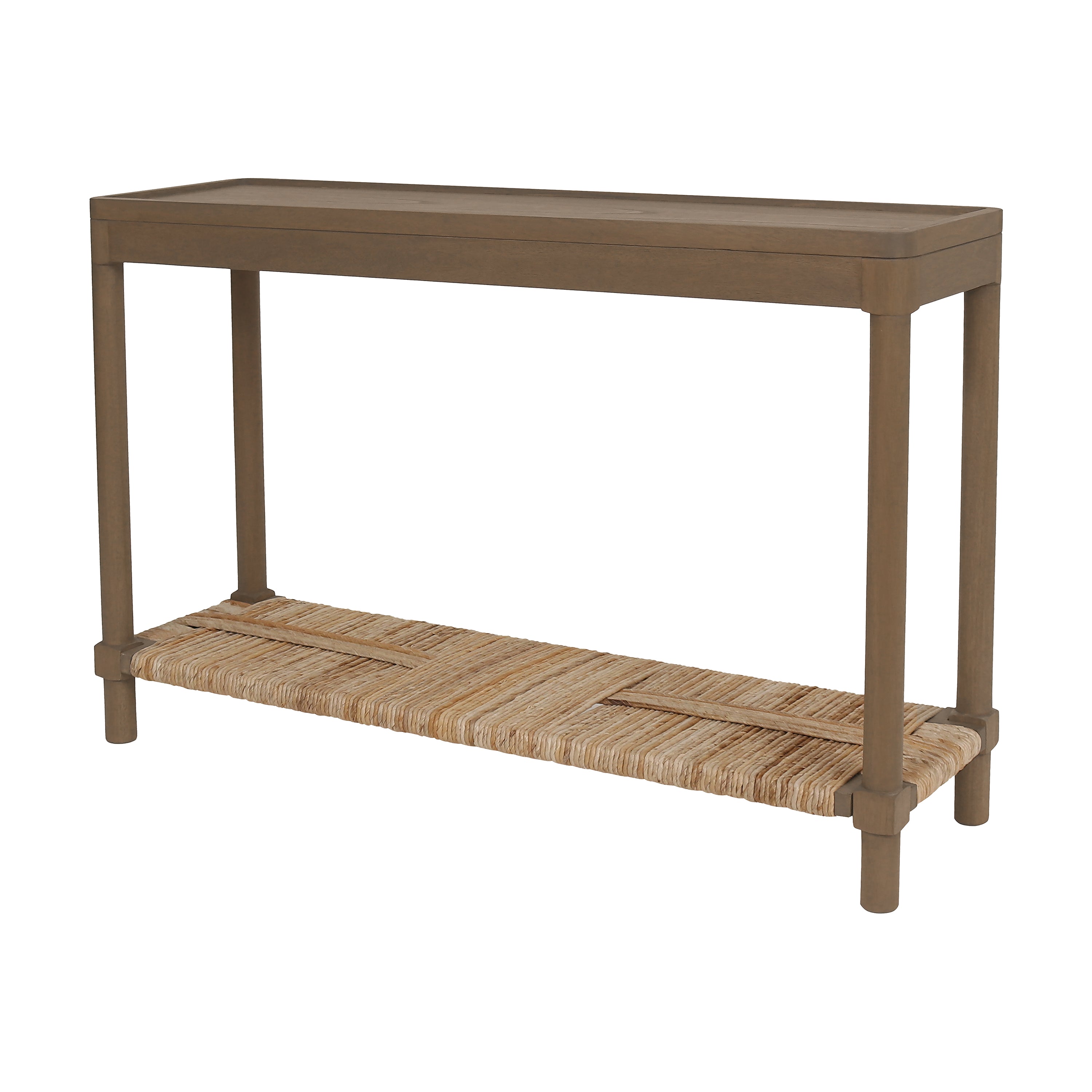 Ashley 47.25"W Tray Top Console Table With Rush Shelf