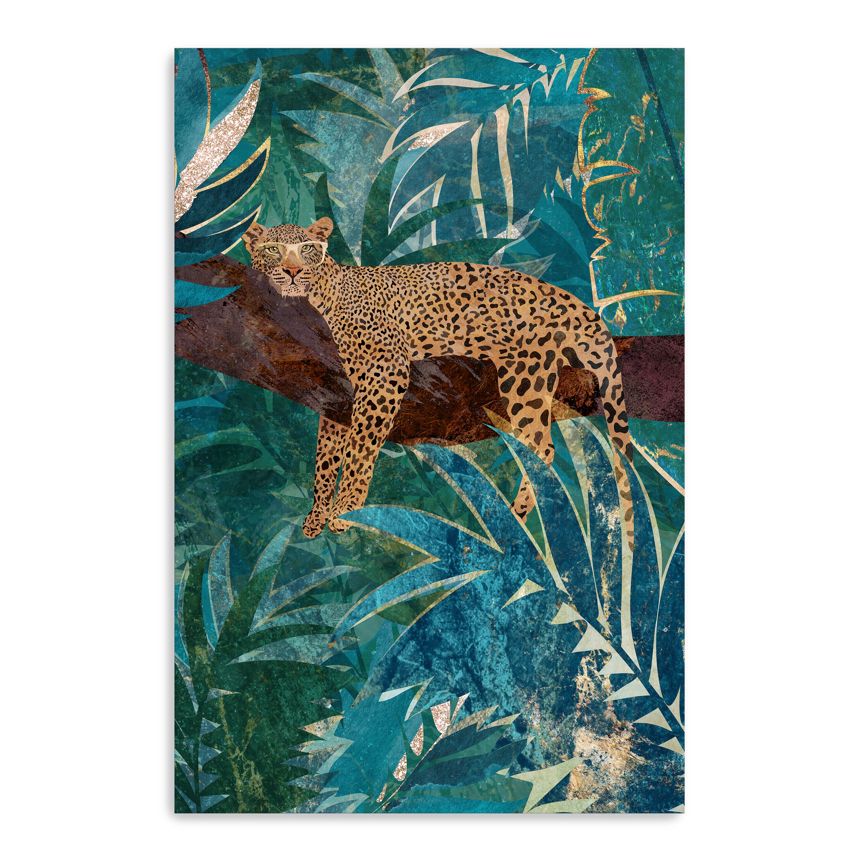 Manovski Lazy Leopard in the Jungle Canvas Giclee