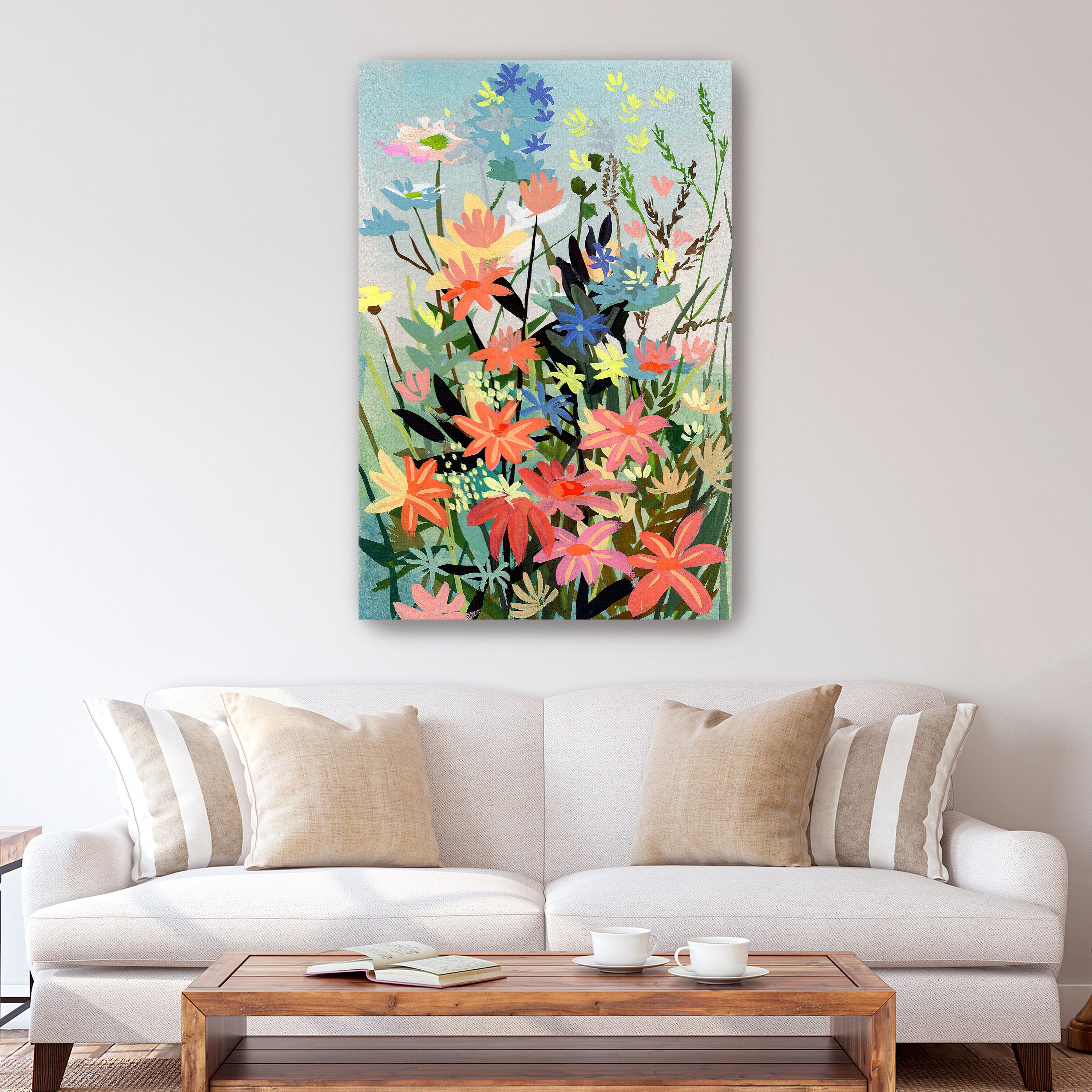 Pastel Wildflowers Canvas Giclee