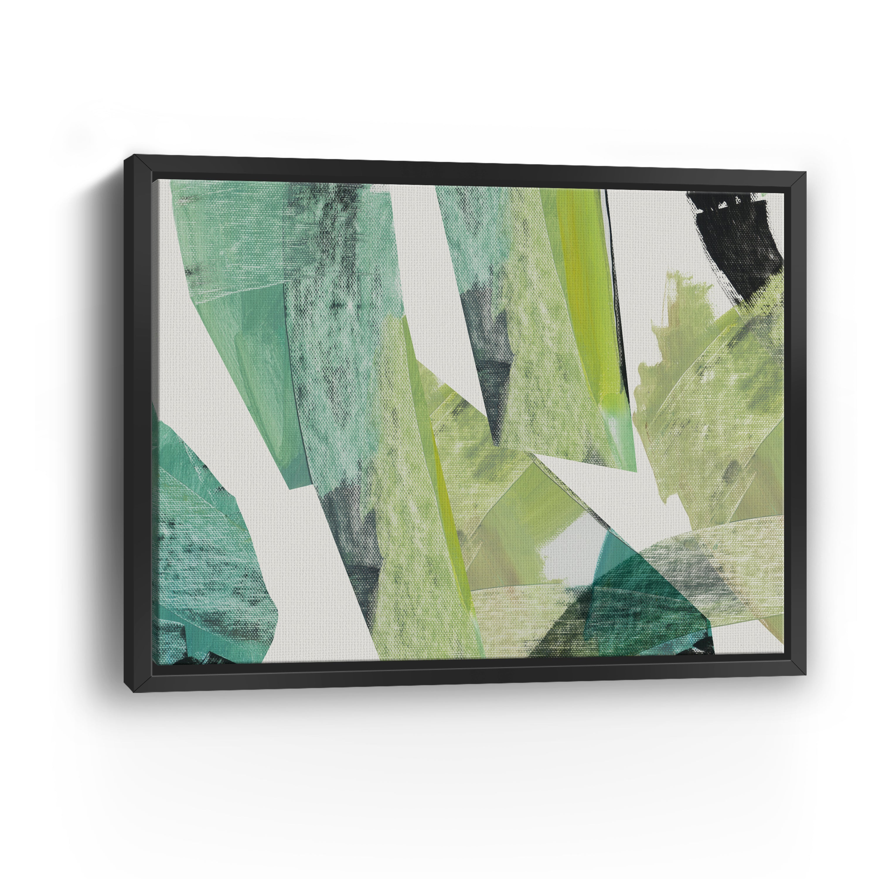 Emerald Geometric Harmony Canvas Giclee