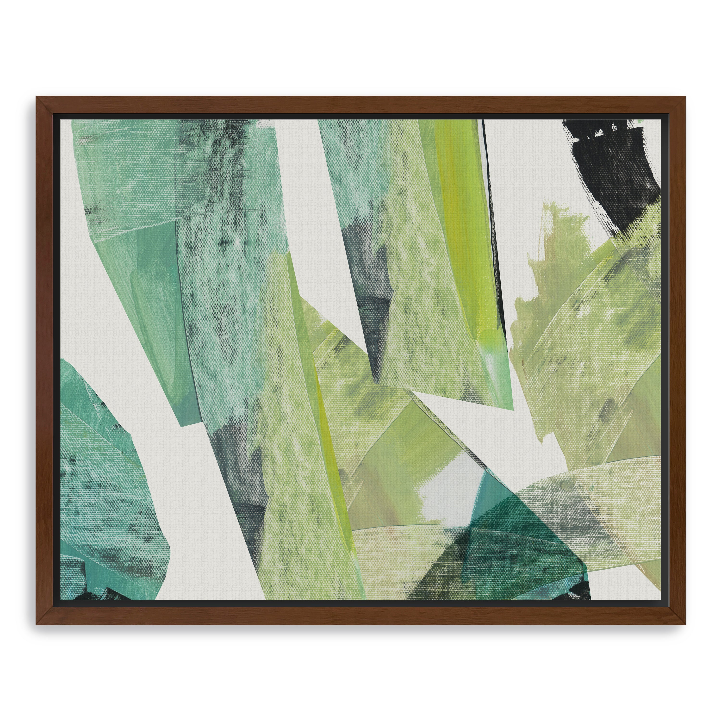 Emerald Geometric Harmony Canvas Giclee