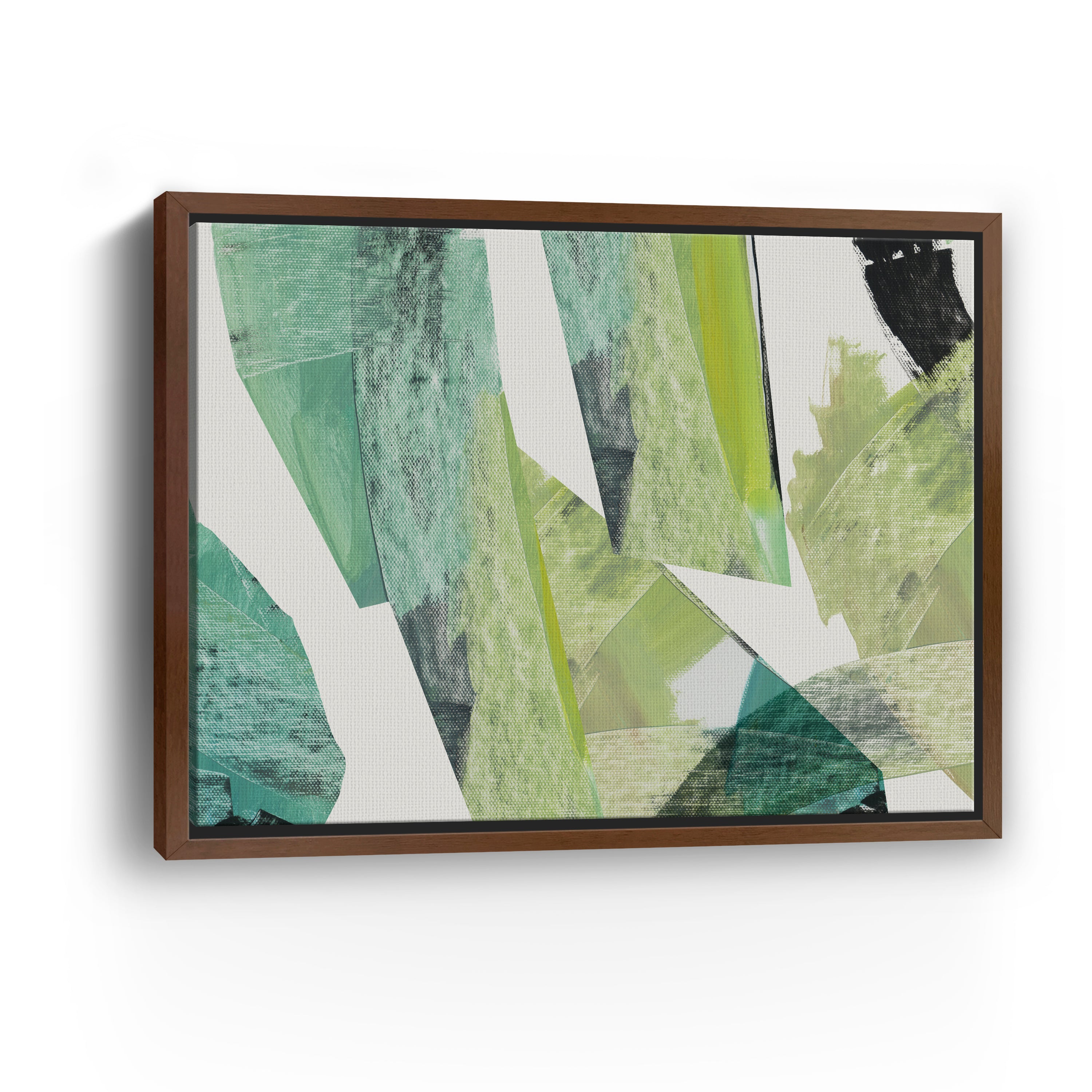 Emerald Geometric Harmony Canvas Giclee