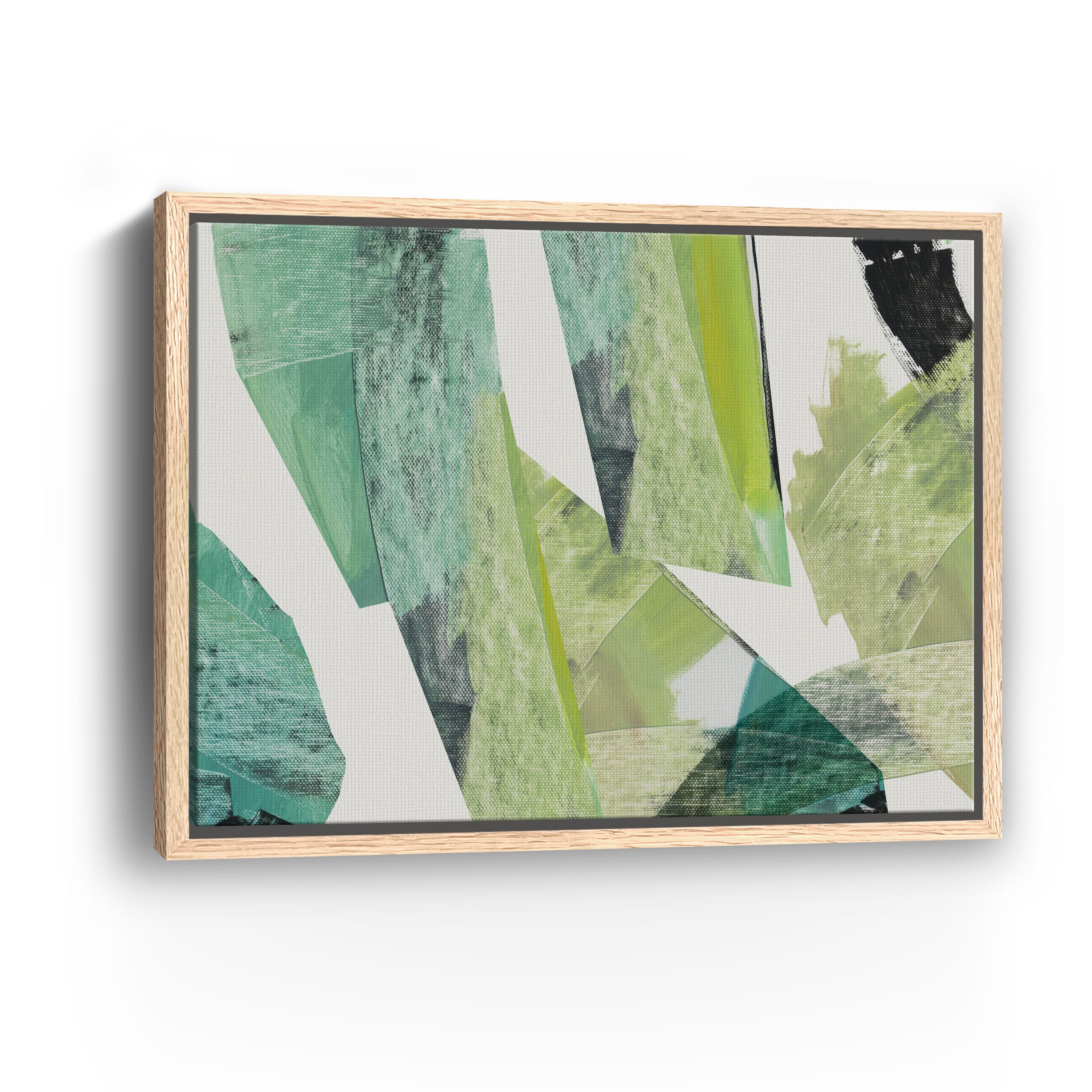 Emerald Geometric Harmony Canvas Giclee