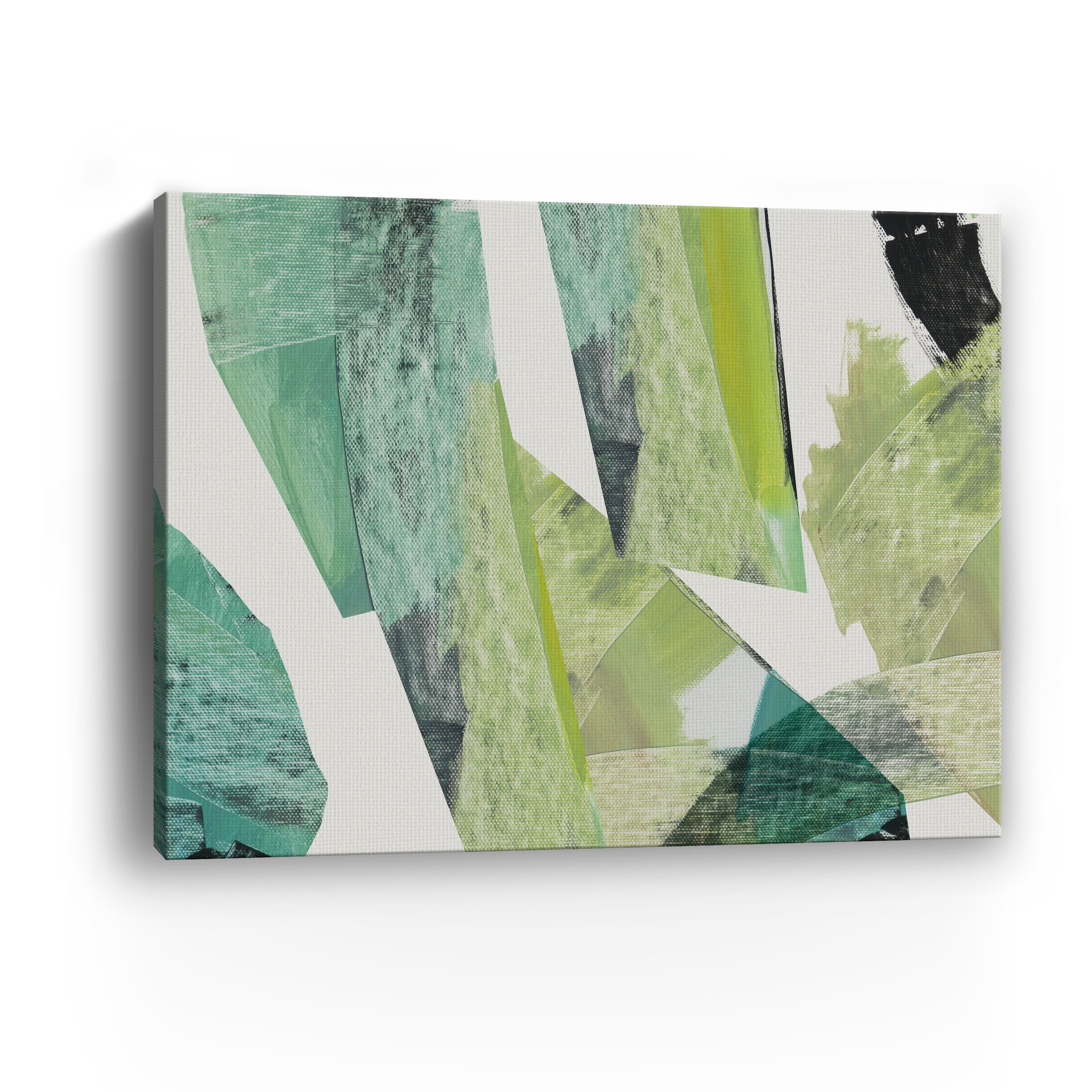 Emerald Geometric Harmony Canvas Giclee