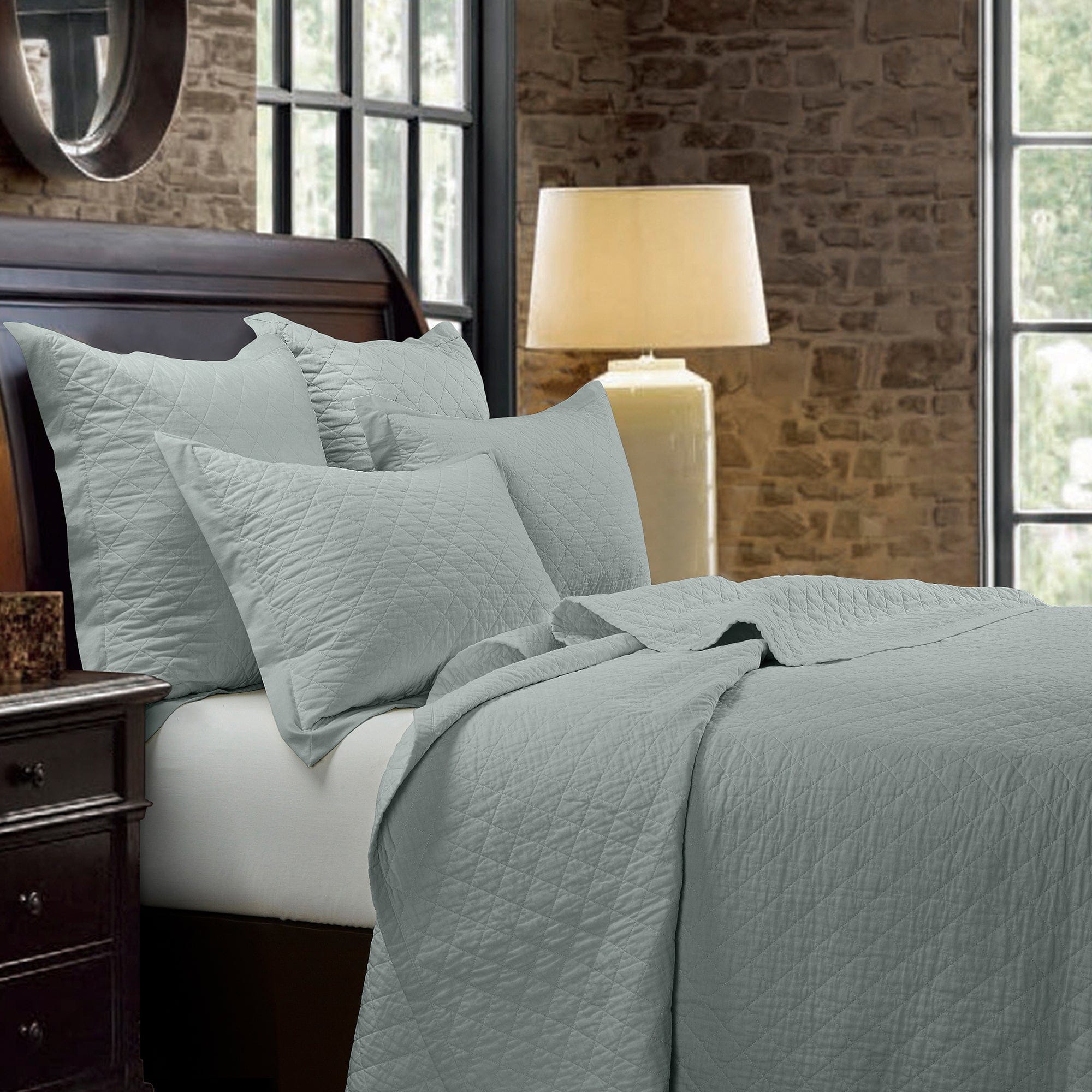 Linen Cotton Diamond Quilt Set
