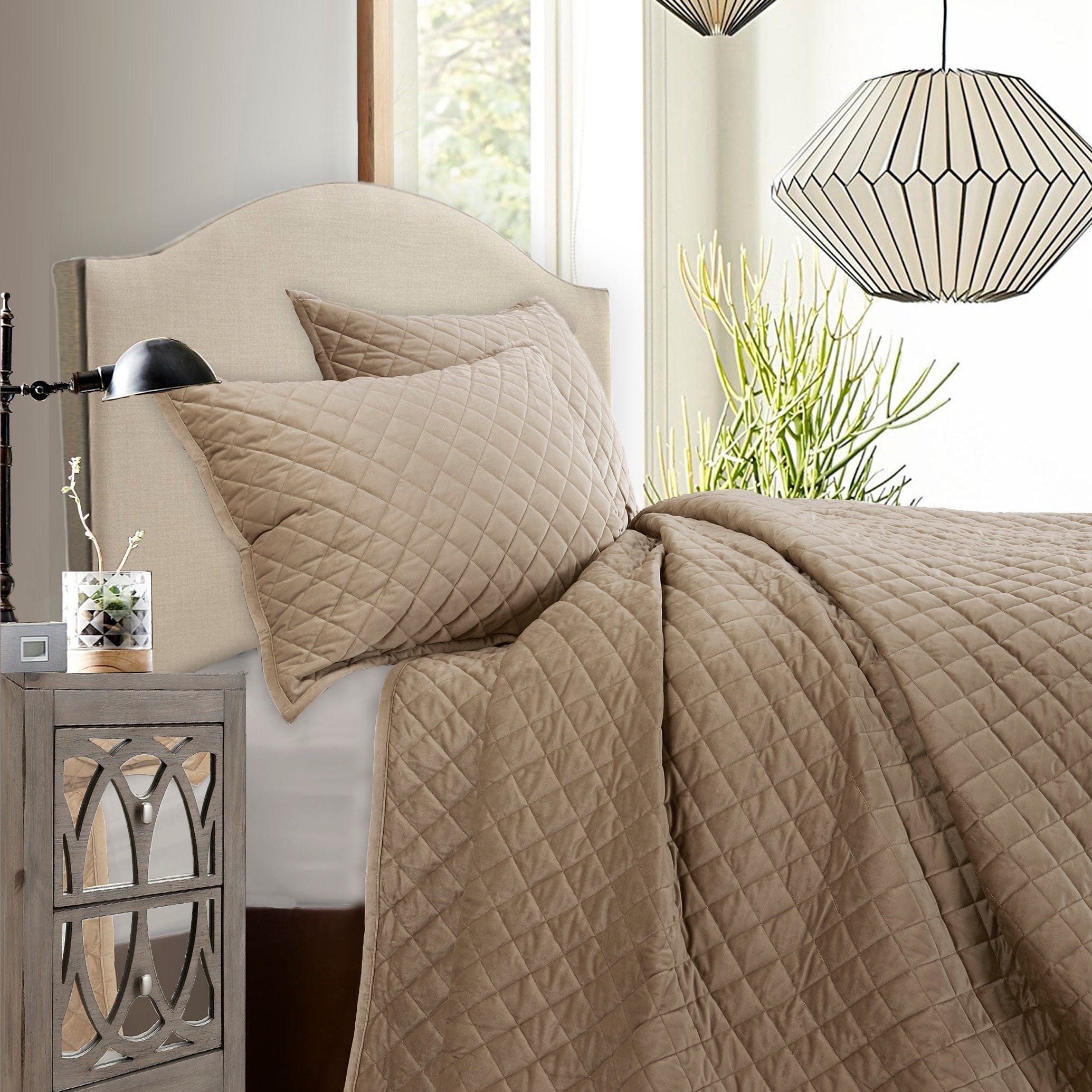 Stonewashed Cotton Velvet Quilt Set