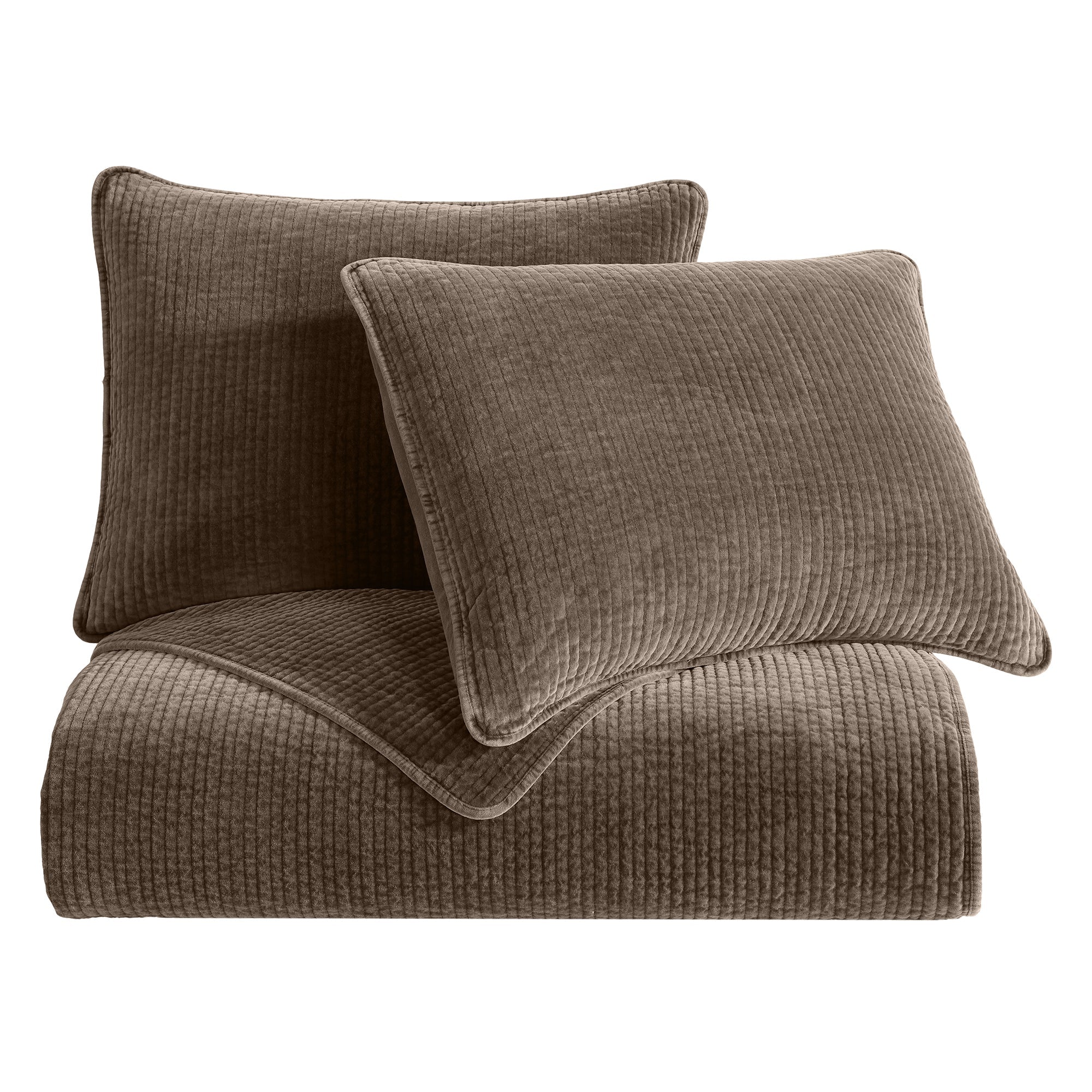 Stonewashed Cotton Velvet Quilt Set