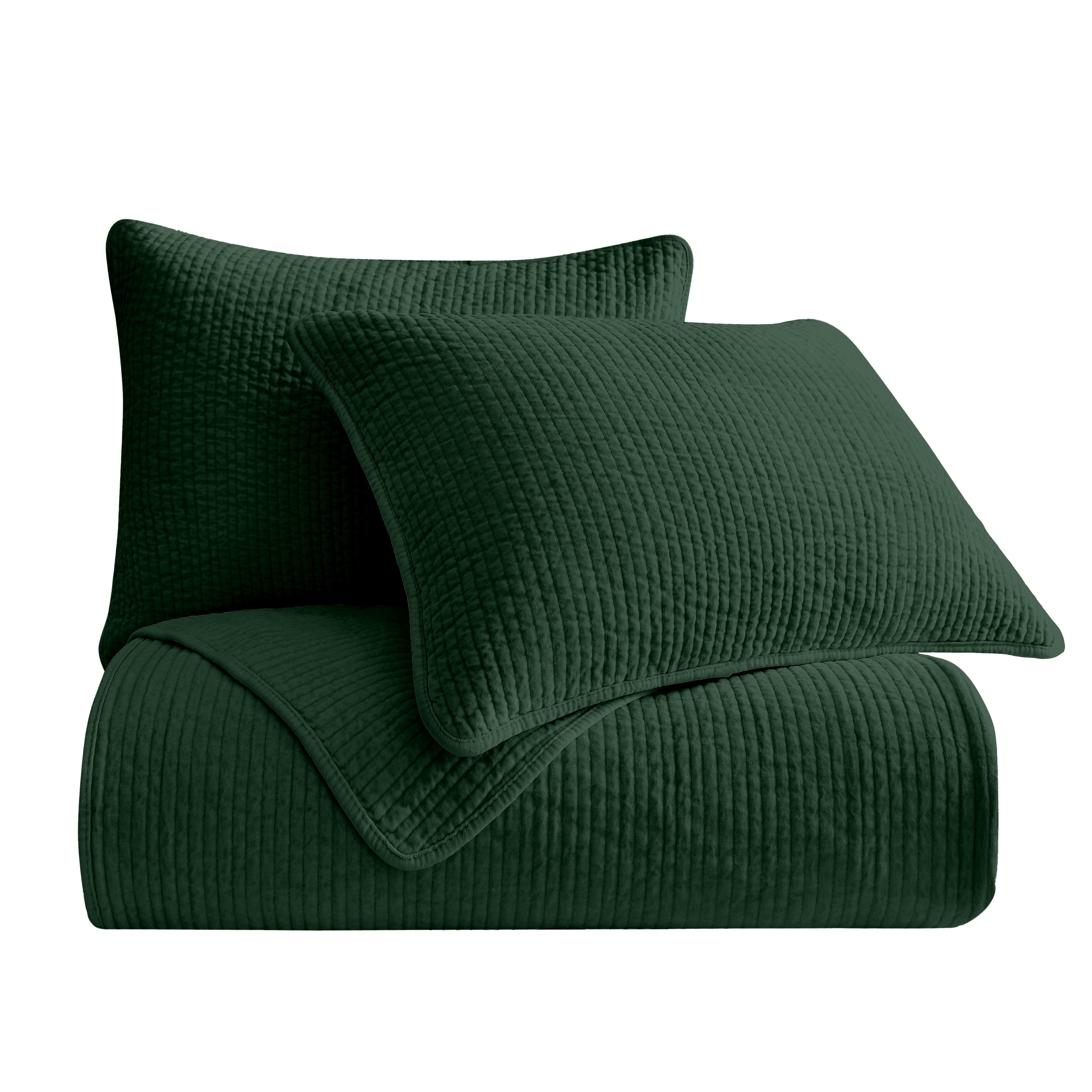 Stonewashed Cotton Velvet Quilt Set