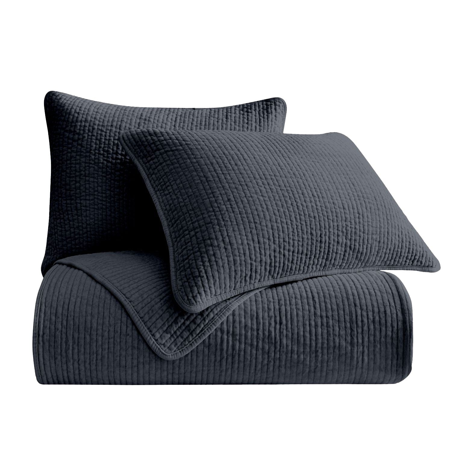 Stonewashed Cotton Velvet Quilt Set