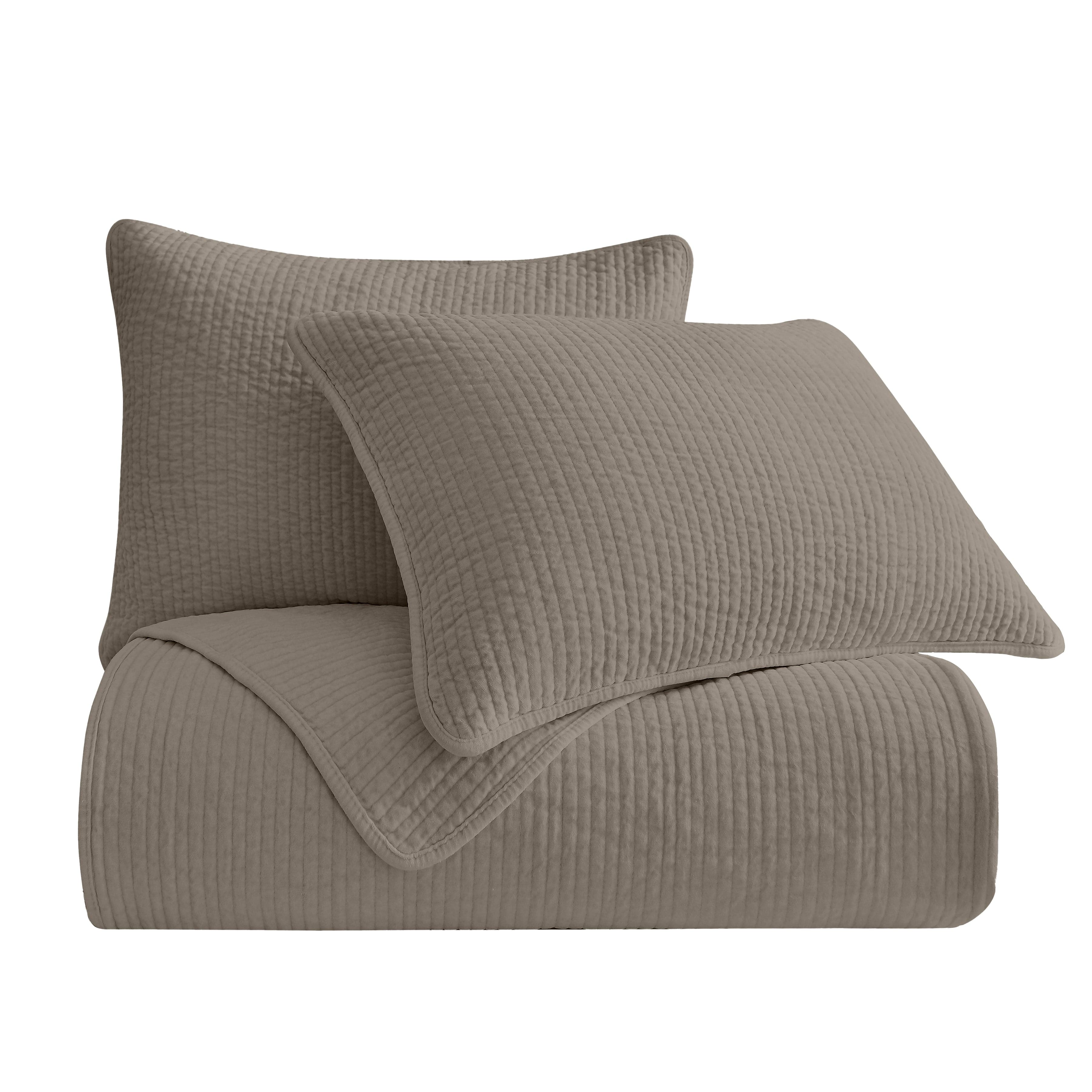 Stonewashed Cotton Velvet Quilt Set