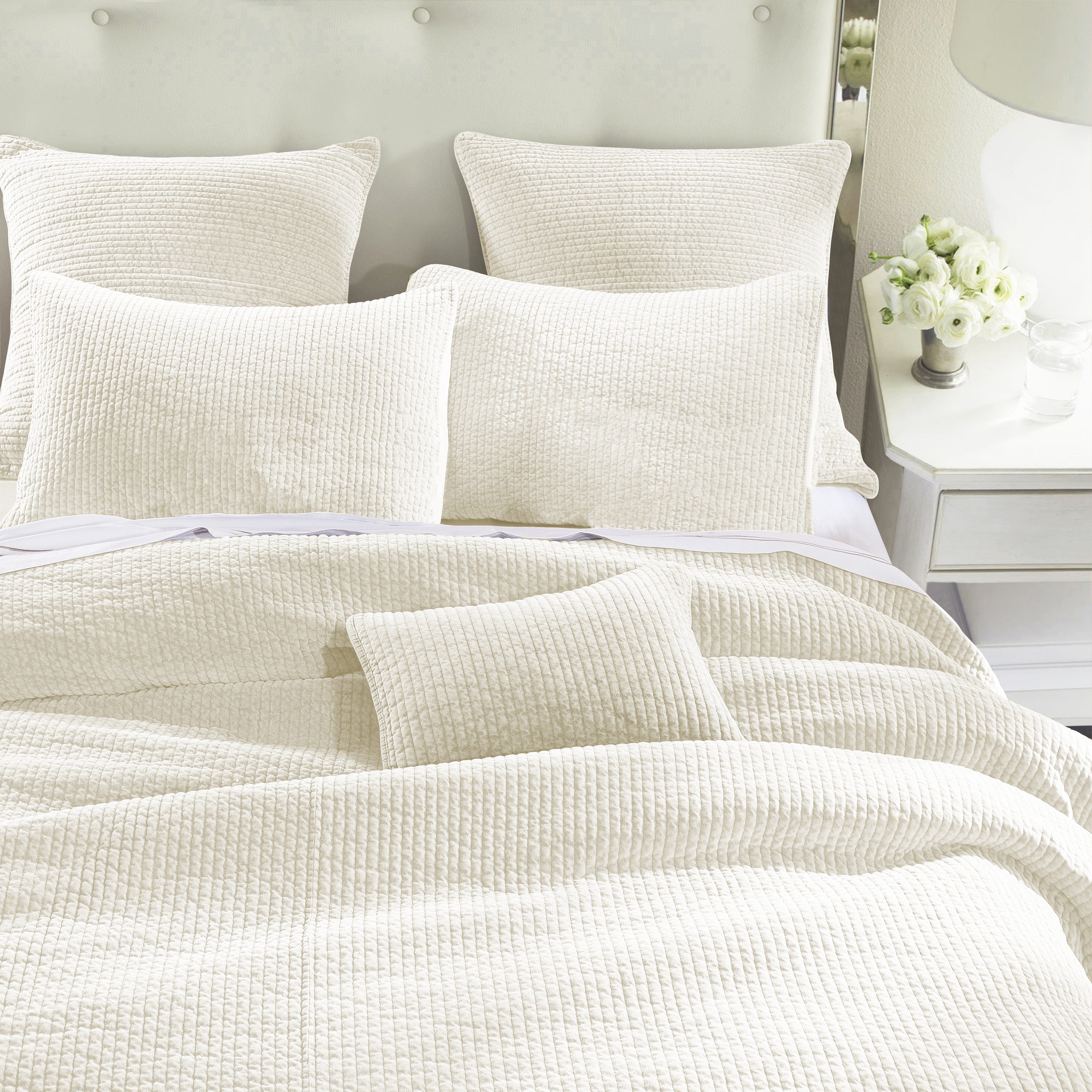 Stonewashed Cotton Velvet Quilt Set