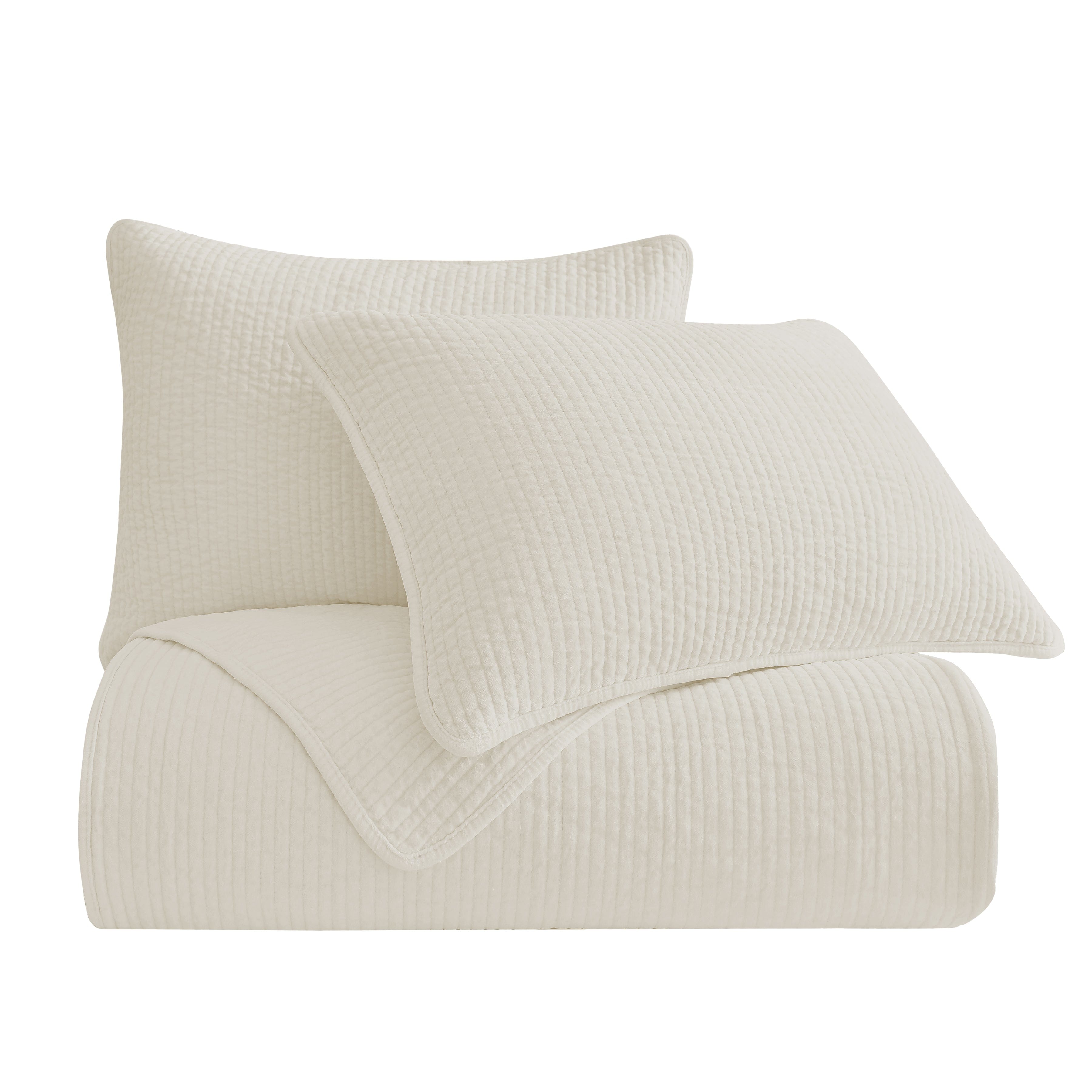 Stonewashed Cotton Velvet Quilt Set