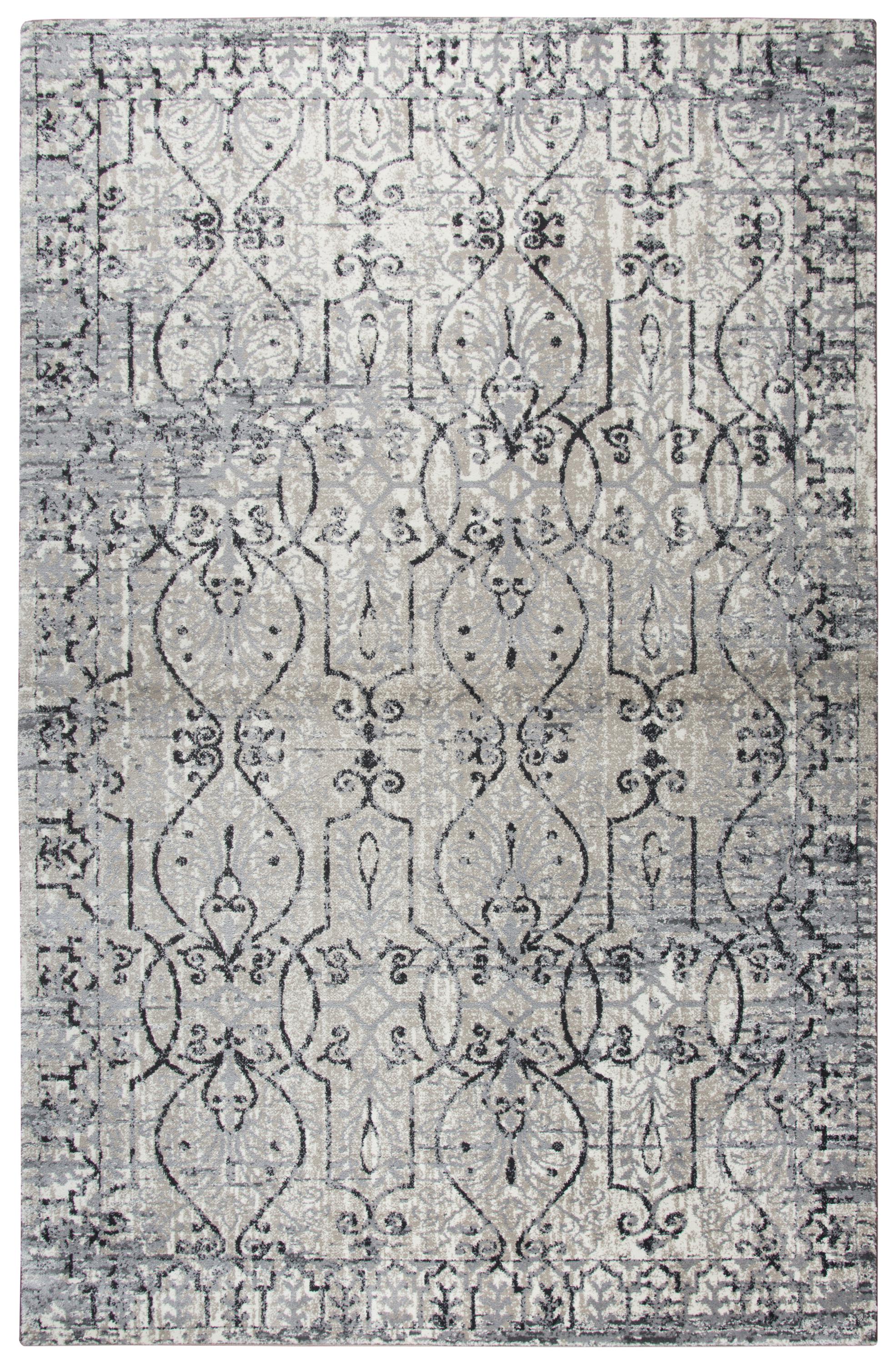 Power Loomed Scroll Work/Distress Rug