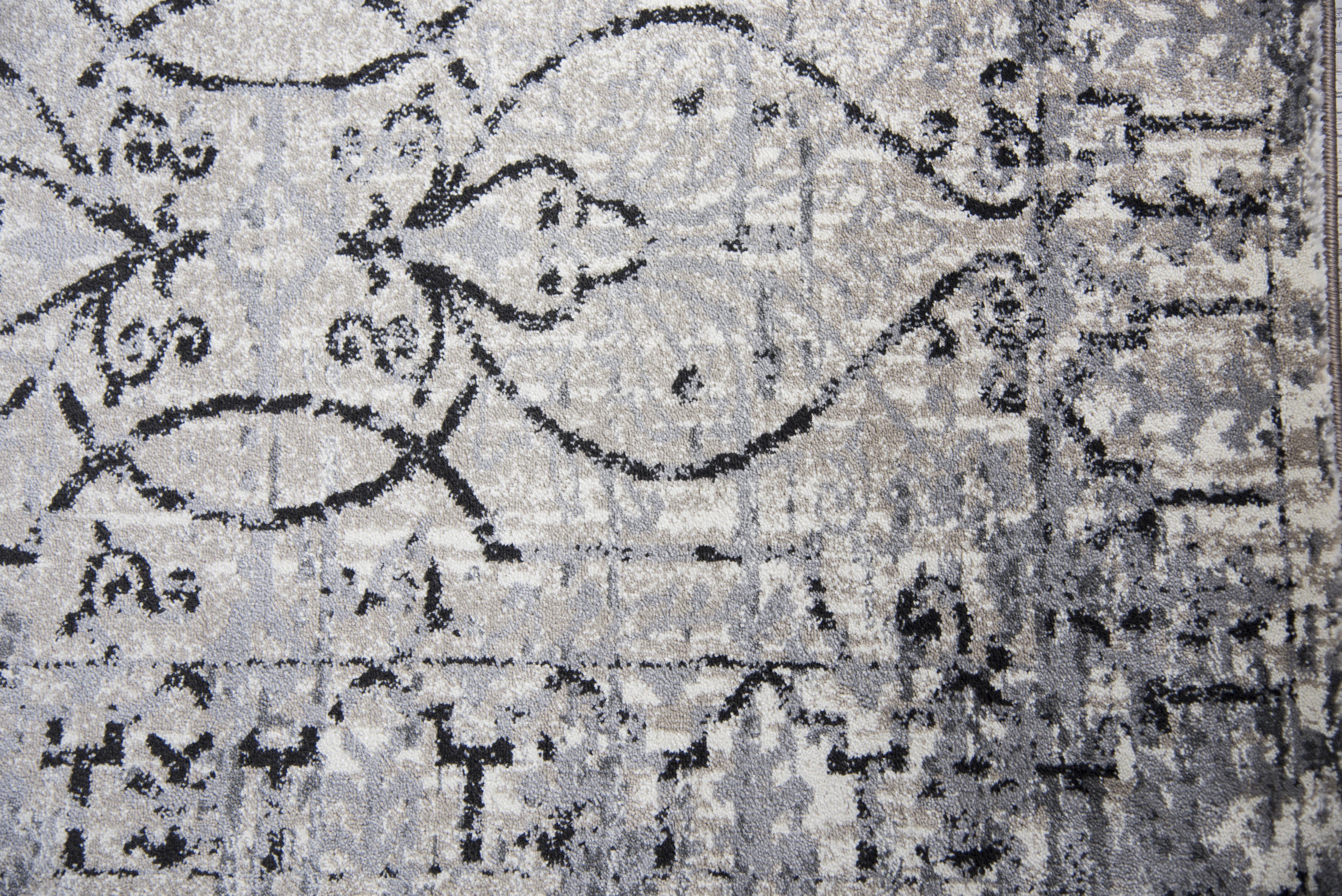 Power Loomed Scroll Work/Distress Rug