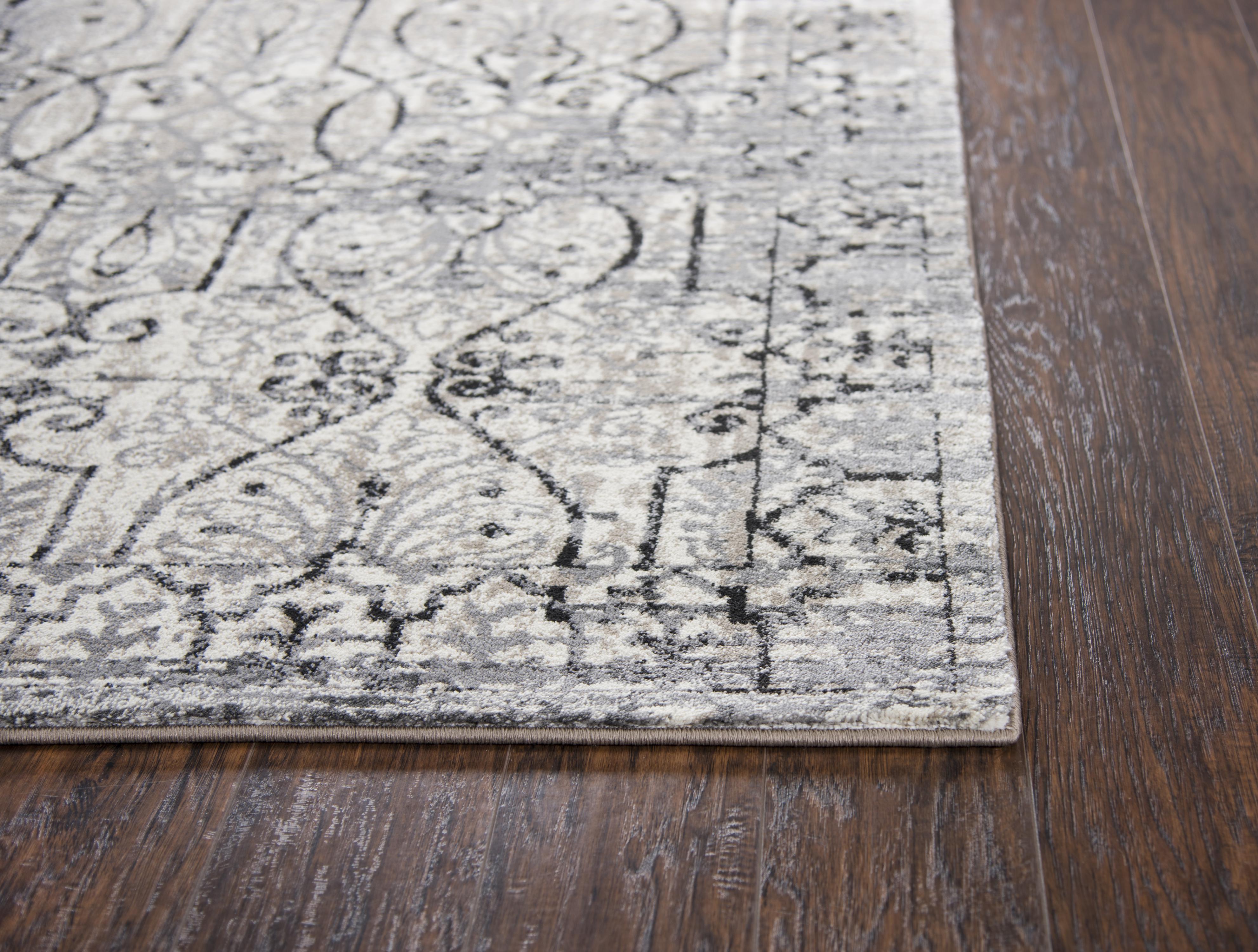 Power Loomed Scroll Work/Distress Rug