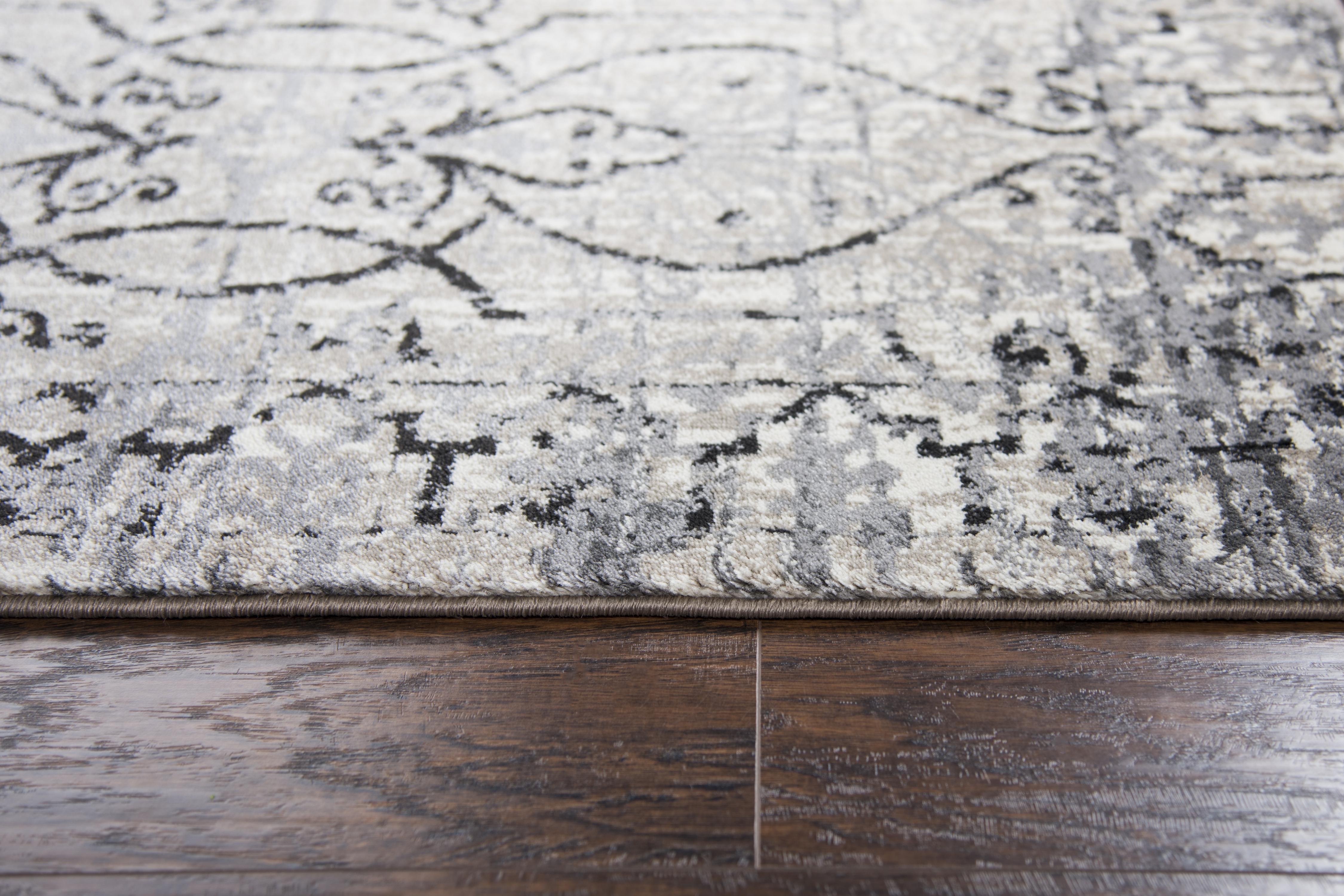 Power Loomed Scroll Work/Distress Rug